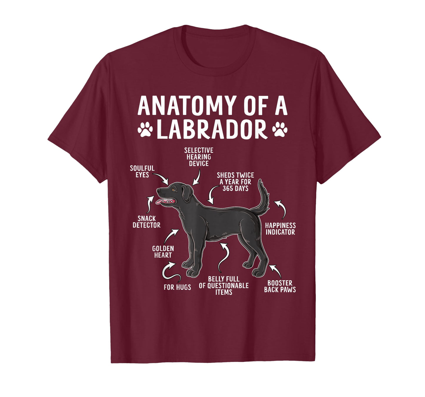 Anatomy Of A Labrador Retriever Funny Dog Black Labrador T-Shirt