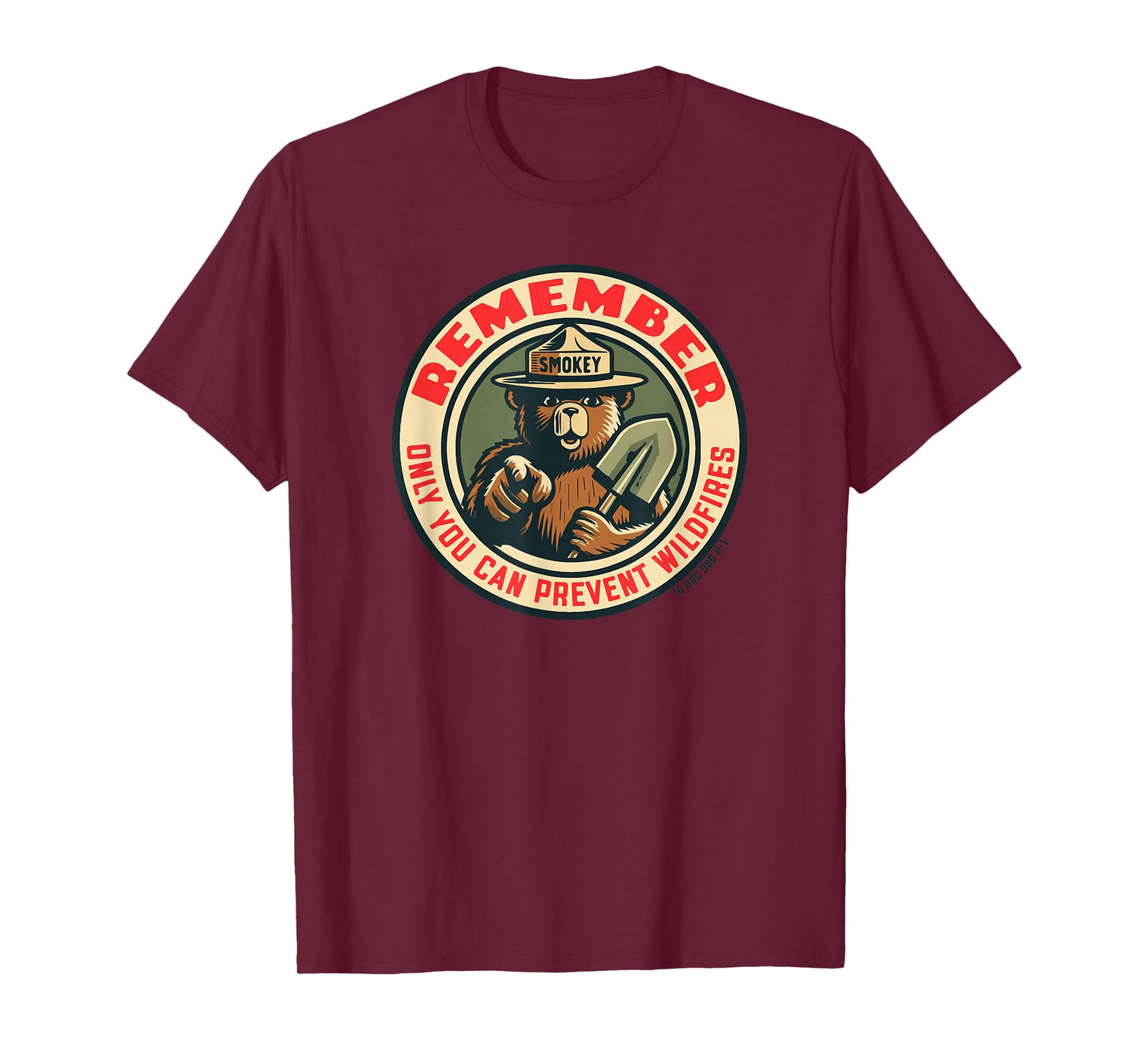 Remember Only You Vintage Smokey Bear Seal Retro T-Shirt