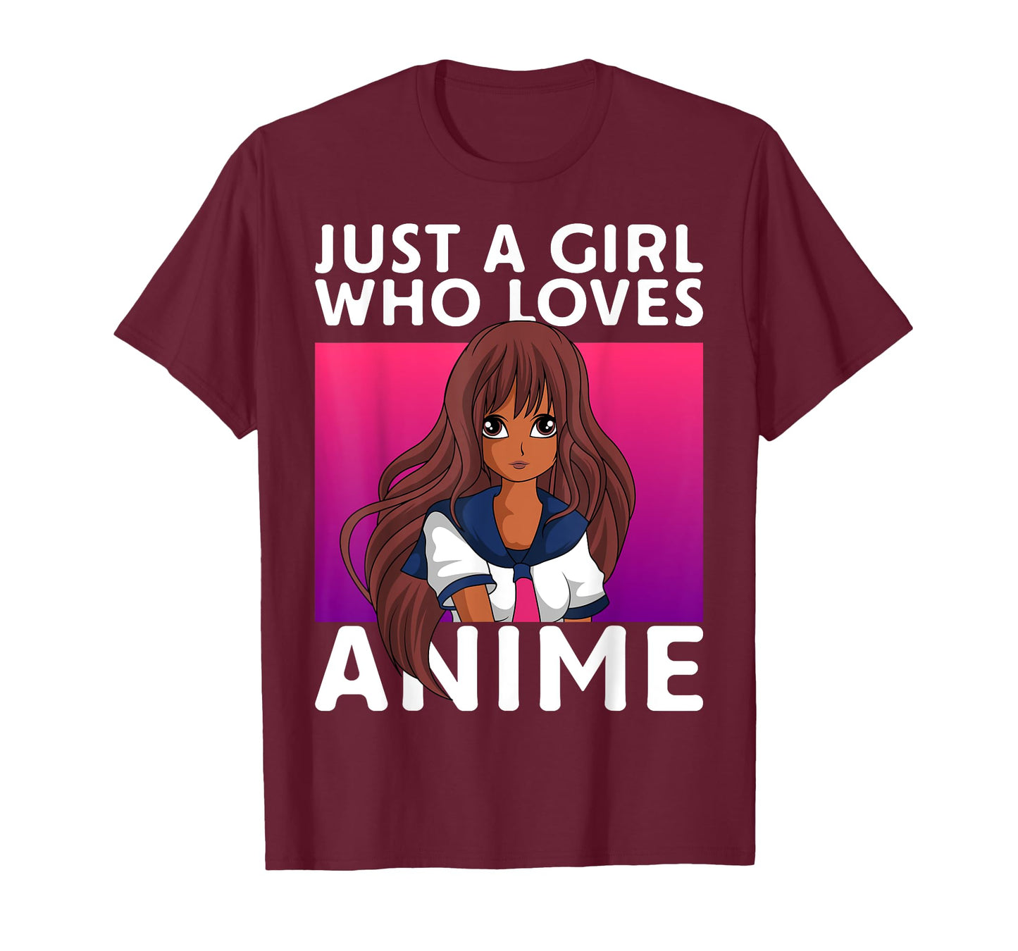 Just A Girl Who Loves Anime Lover Black Anime Girl T-Shirt