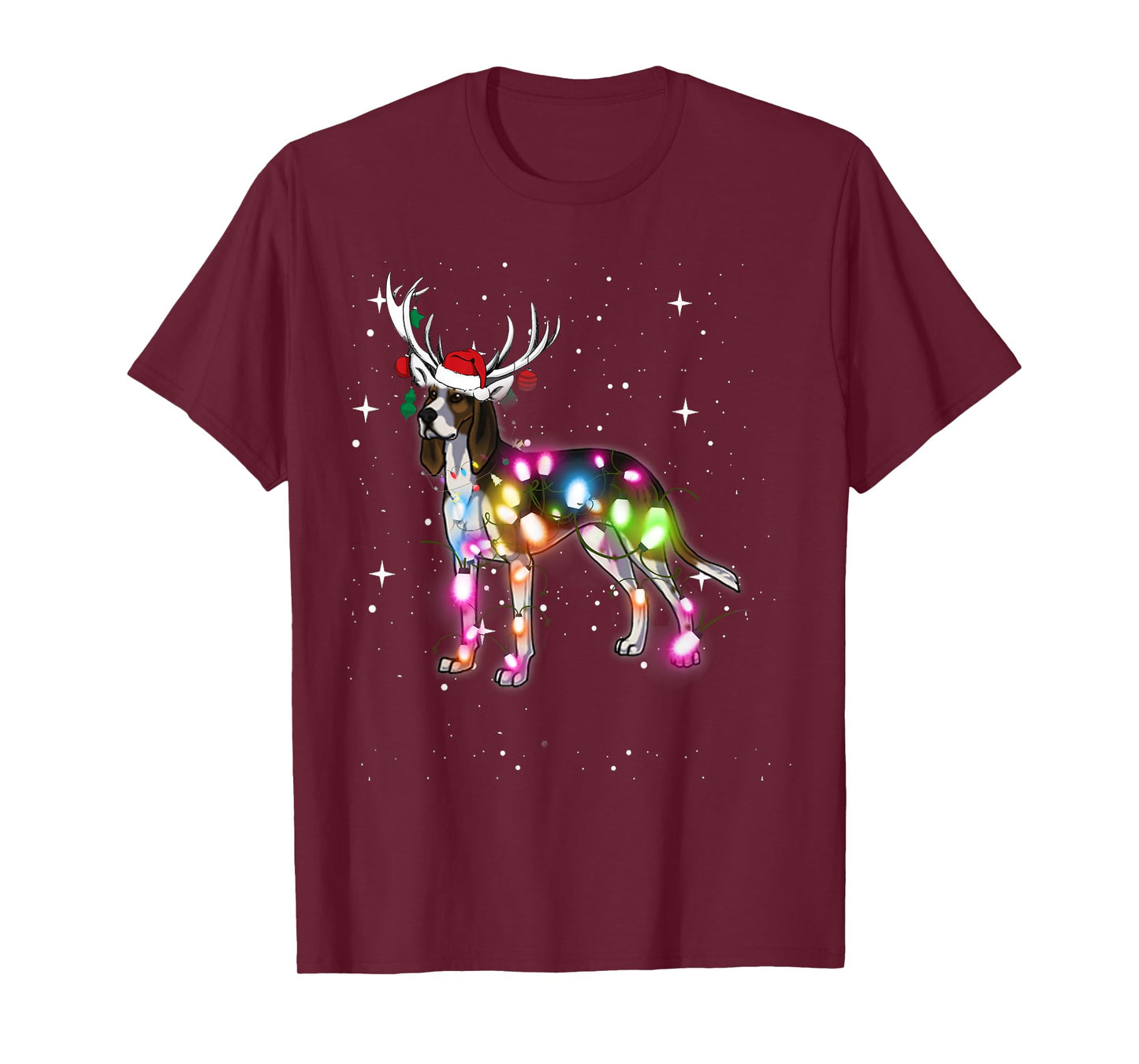 Treeing Walker Coonhound Christmas Lights Pajama Funny Dog T-Shirt for Men Women Kids