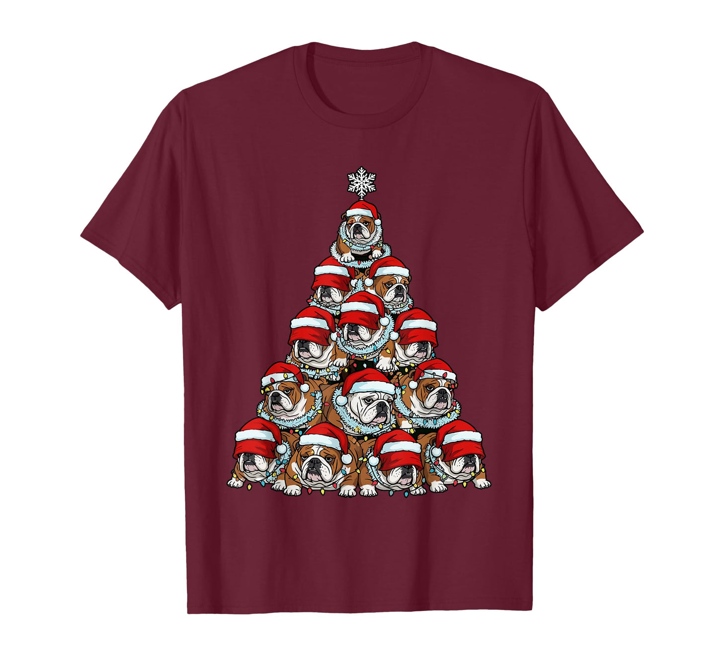 Dog Christmas Outfit, Bulldog Christmas Tree T-Shirt