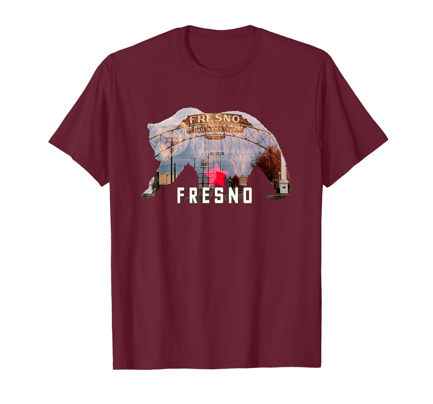 Fresno CA California Bear The Best Little City in The USA T-Shirt