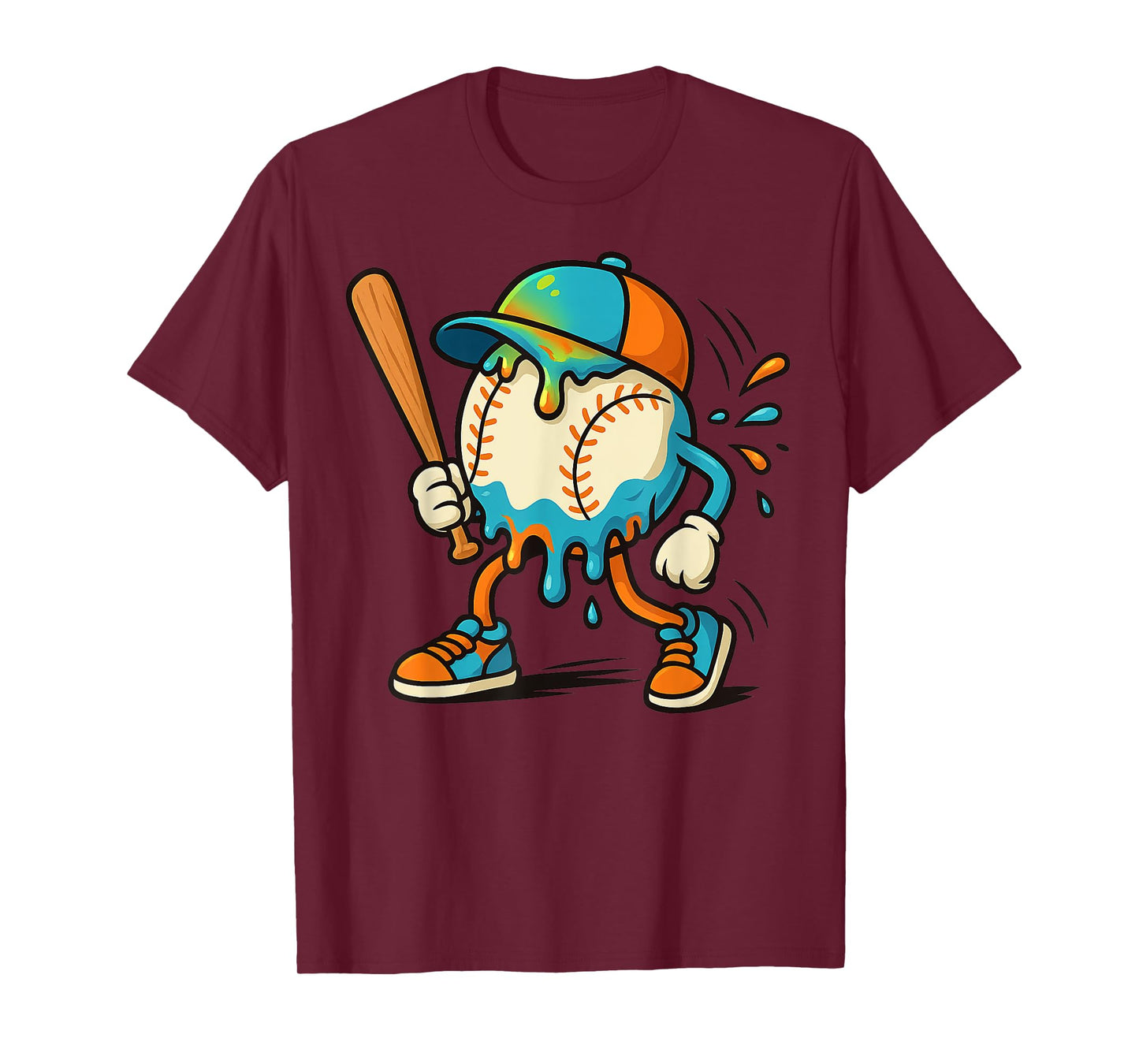 Baseball Drip Team for Boys Ice Cream Cool T-Shirt