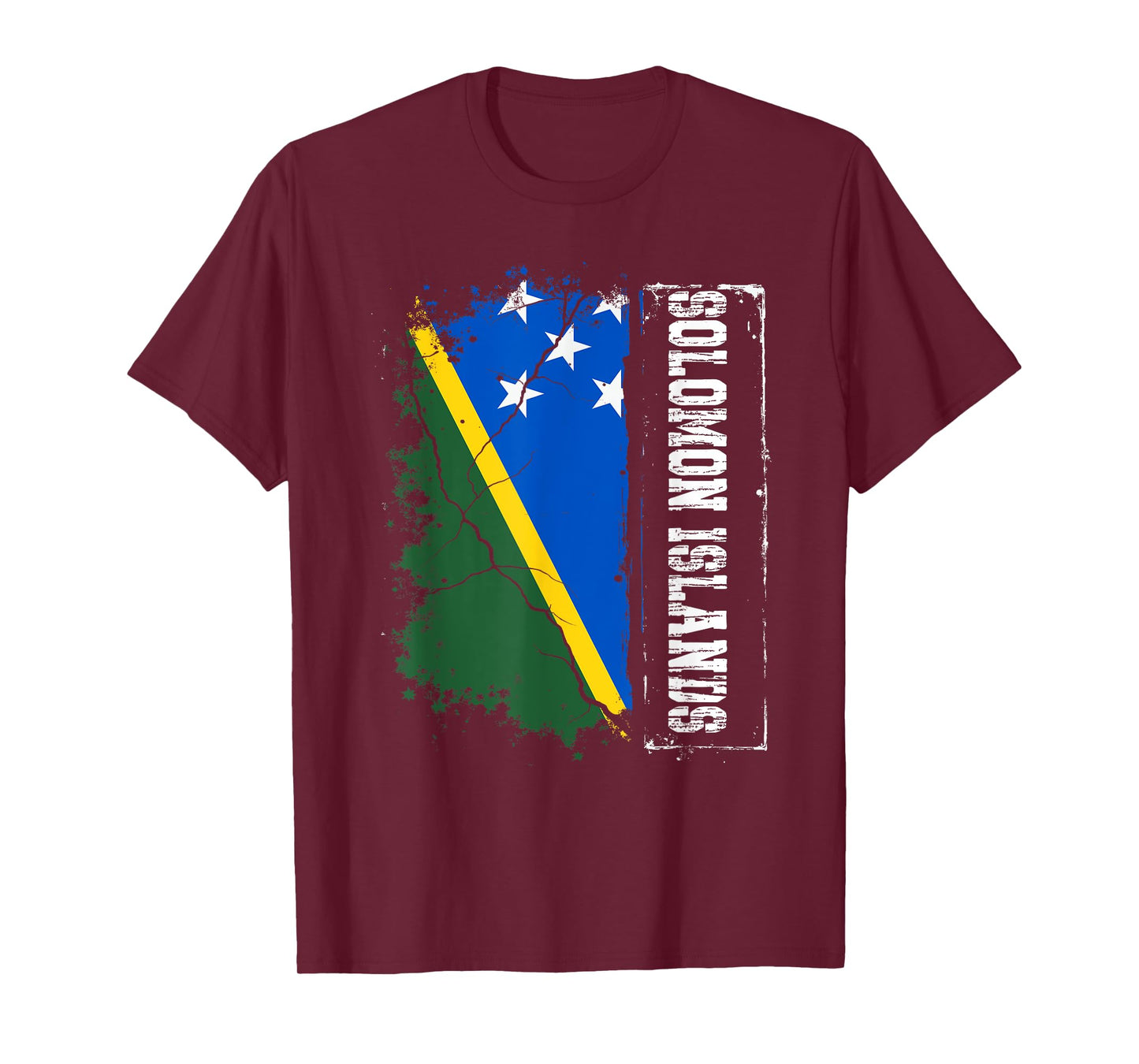 Retro Patriotic Soloman Islander Flag Solomon Islands T-Shirt