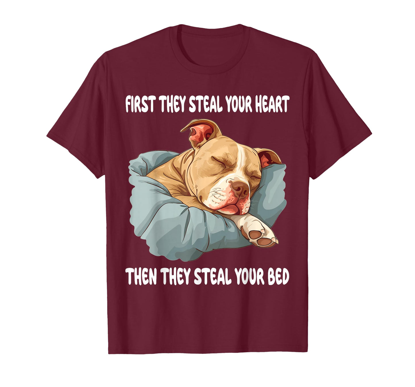 Pitbull Sleeping Pajamas Nightgown T-Shirt