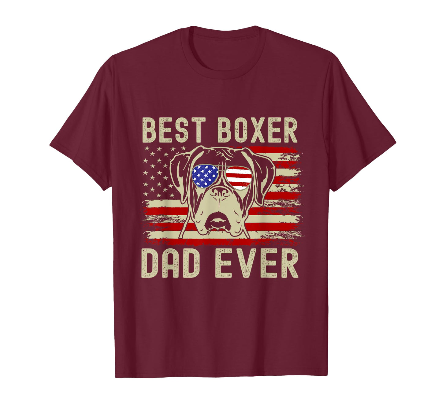 Best Boxer Dad Ever USA Flag Dog Lover Father's Day T-Shirt