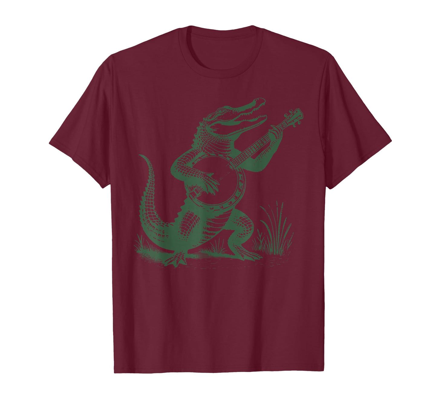 Retro 90s Alligator Playing Banjo Musician Animal Lover T-Shirt