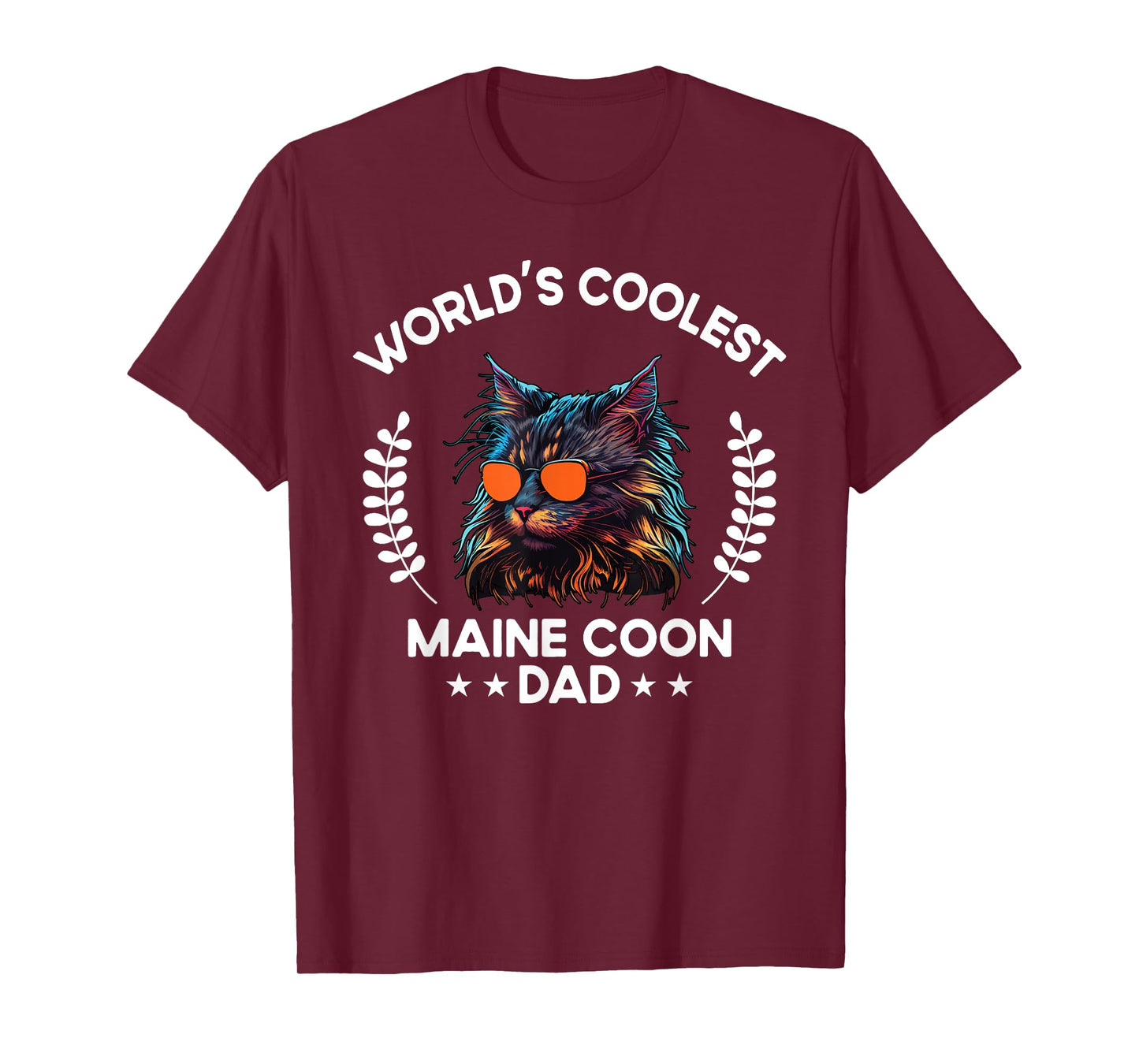 World's Coolest Dog Dad Papa - Men Maine Coon Cat T-Shirt