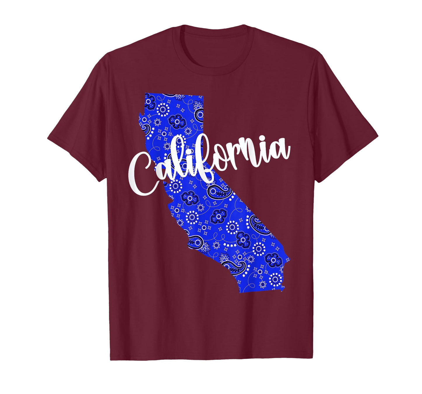 Bandana California Blue Bandanna Pattern State Pride T-Shirt