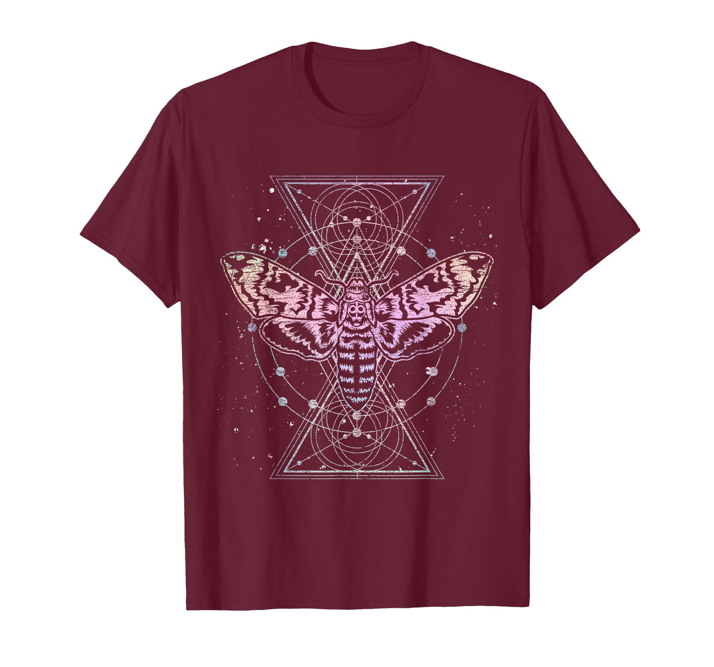 Moth Astrology Insect Kowai Sacred Geometry Pastel Goth T-Shirt