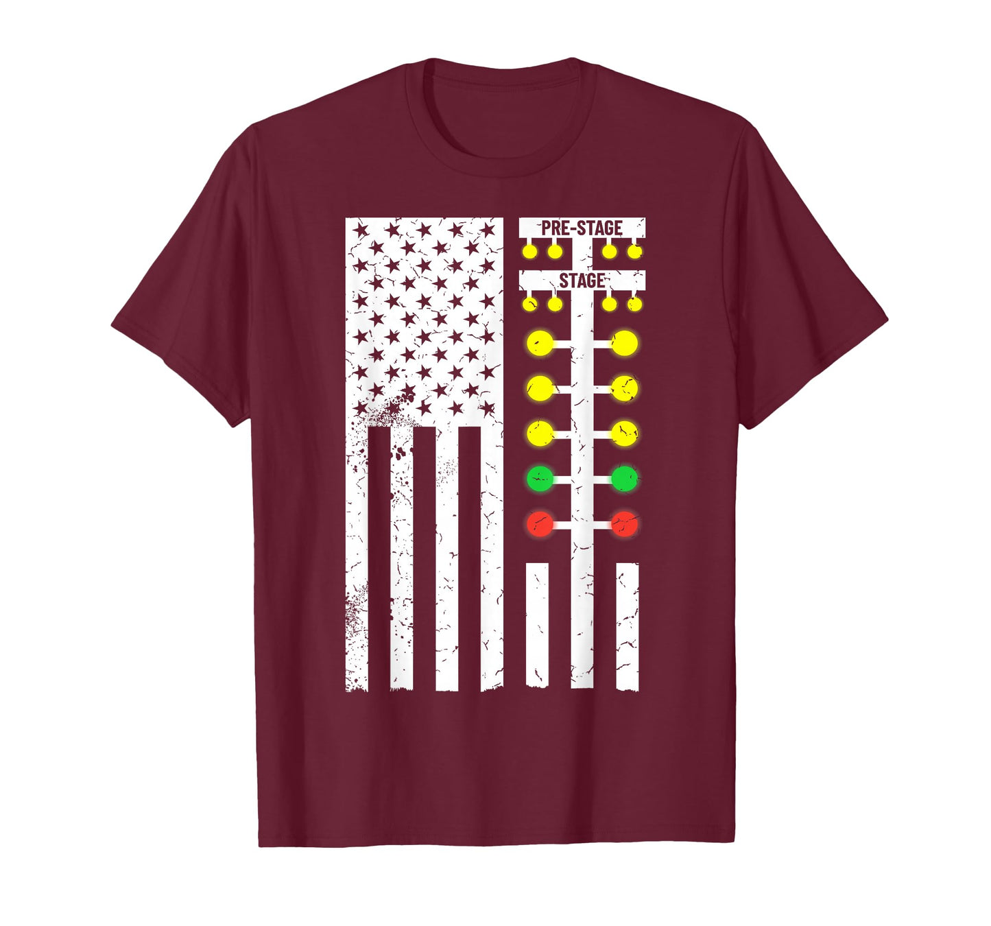 Drag Racing Flag American Drag Race Track Strip Light Tree T-Shirt