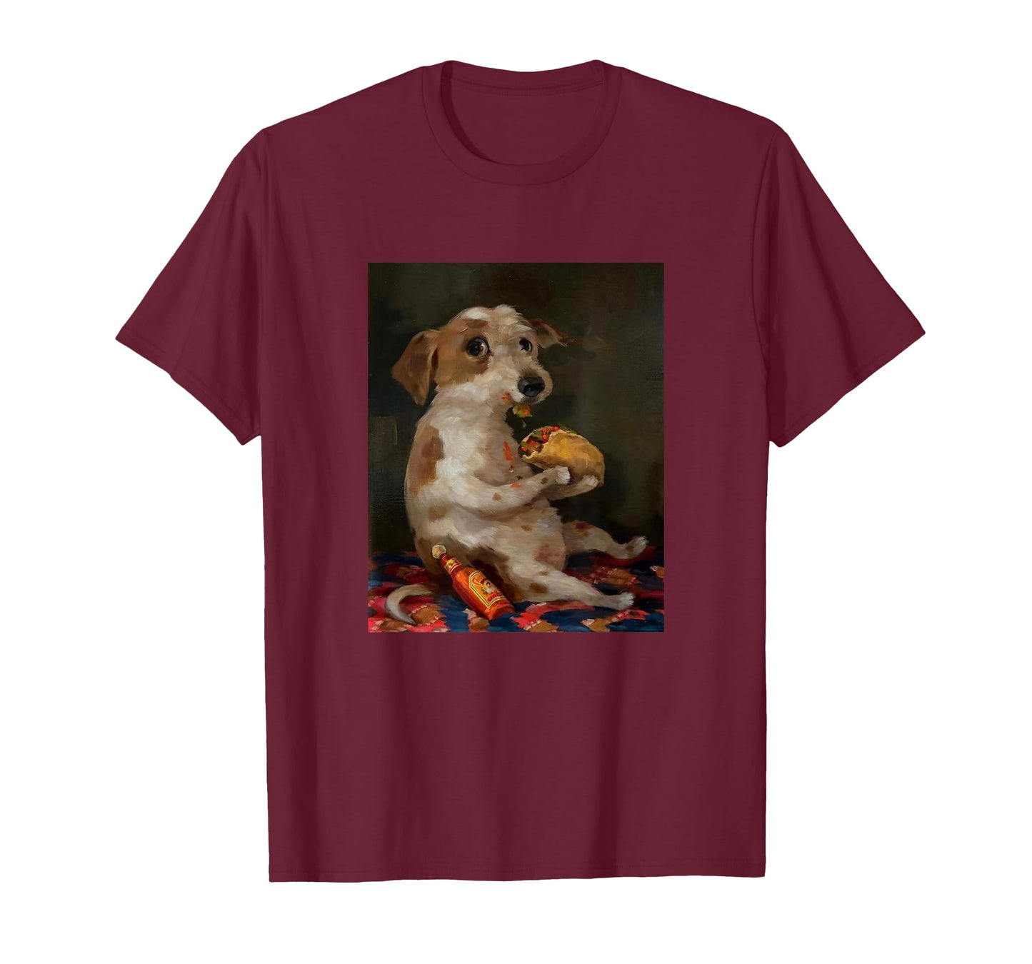 Funny Dog Eating Taco with Hot Sauce T-Shirt