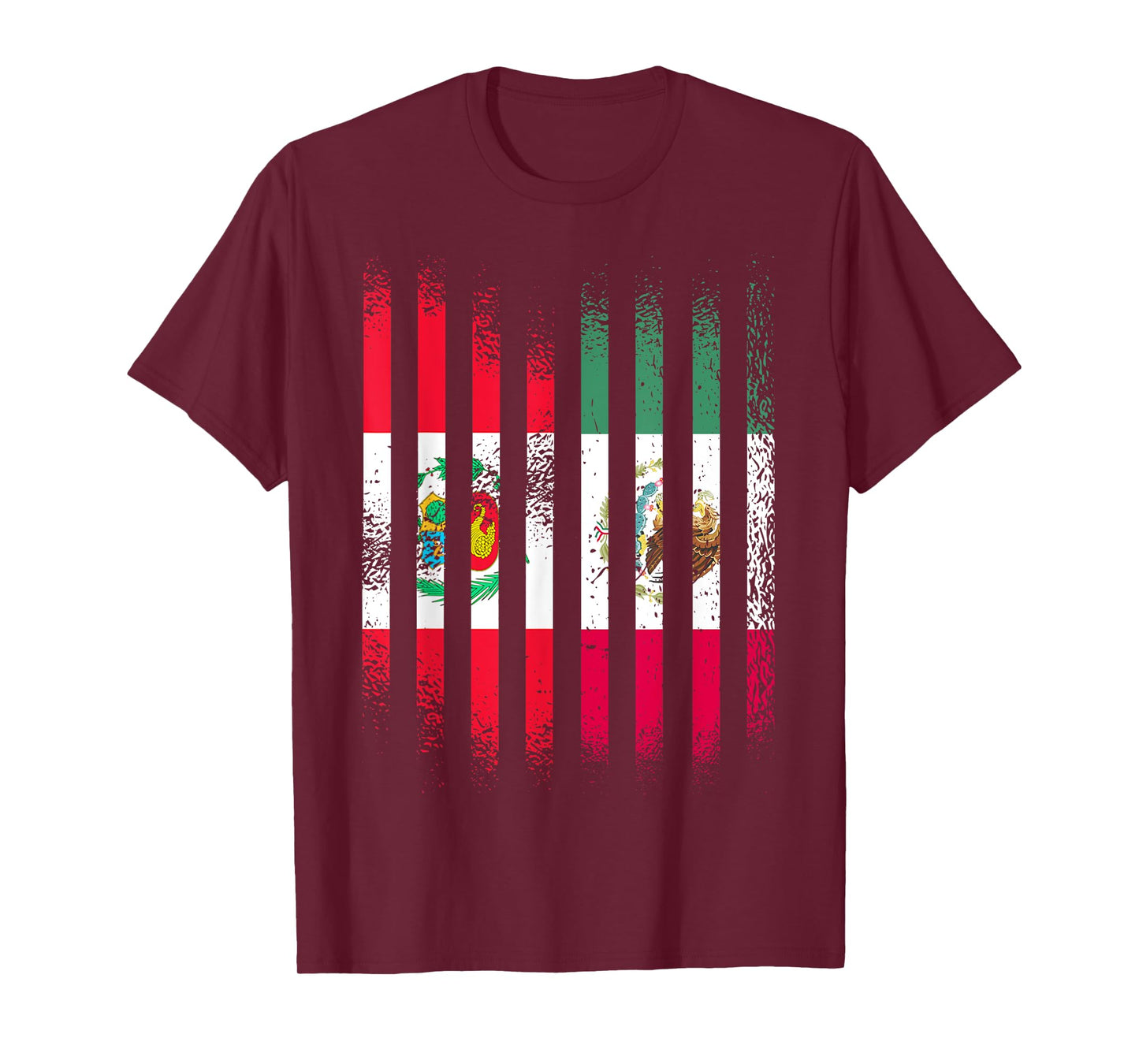 Peru Flag Mexico Grown Country Flags Stripes T-Shirt