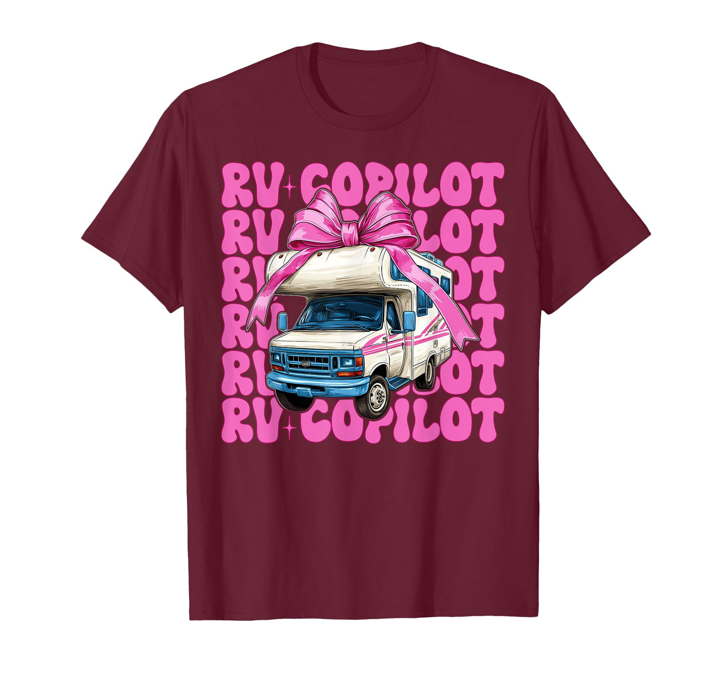 RV Copilot RV Camping Camper Motorhome Girl Mom Coquette Bow T-Shirt