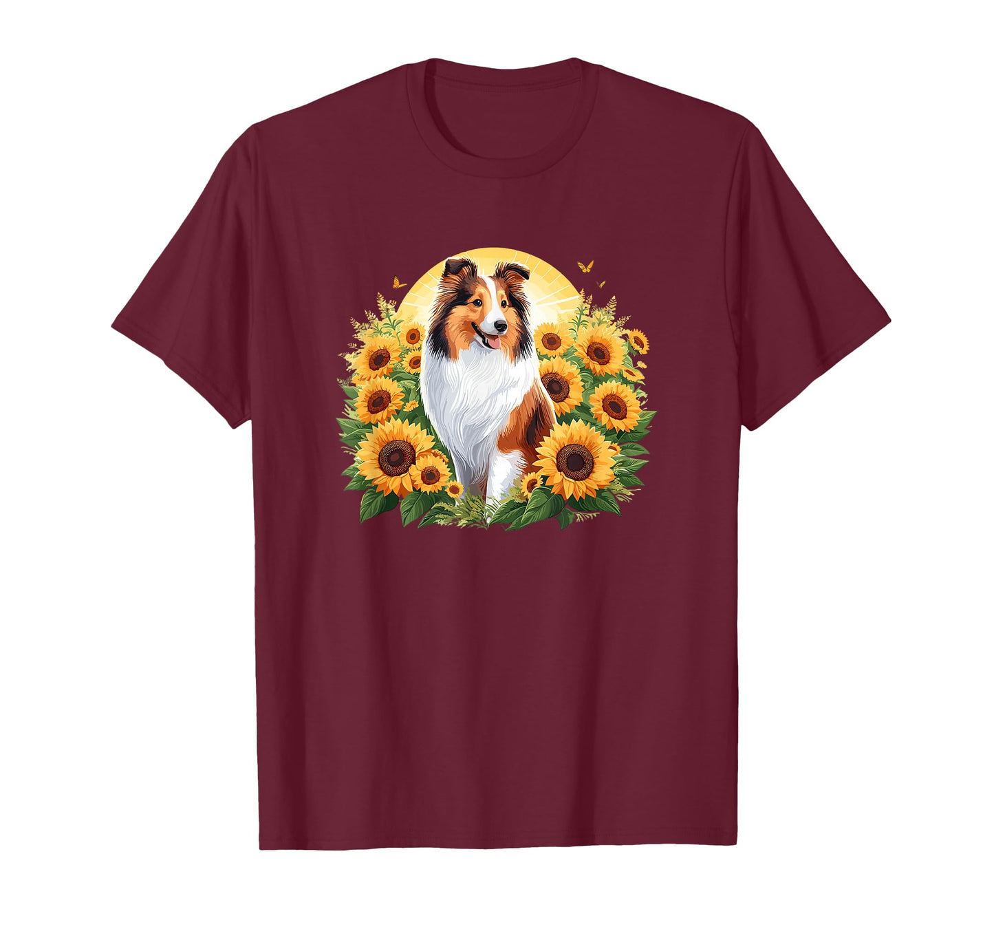 Womens Girls Kids Owner Cute Flowers Shetland Sheepdog Lover T-Shirt