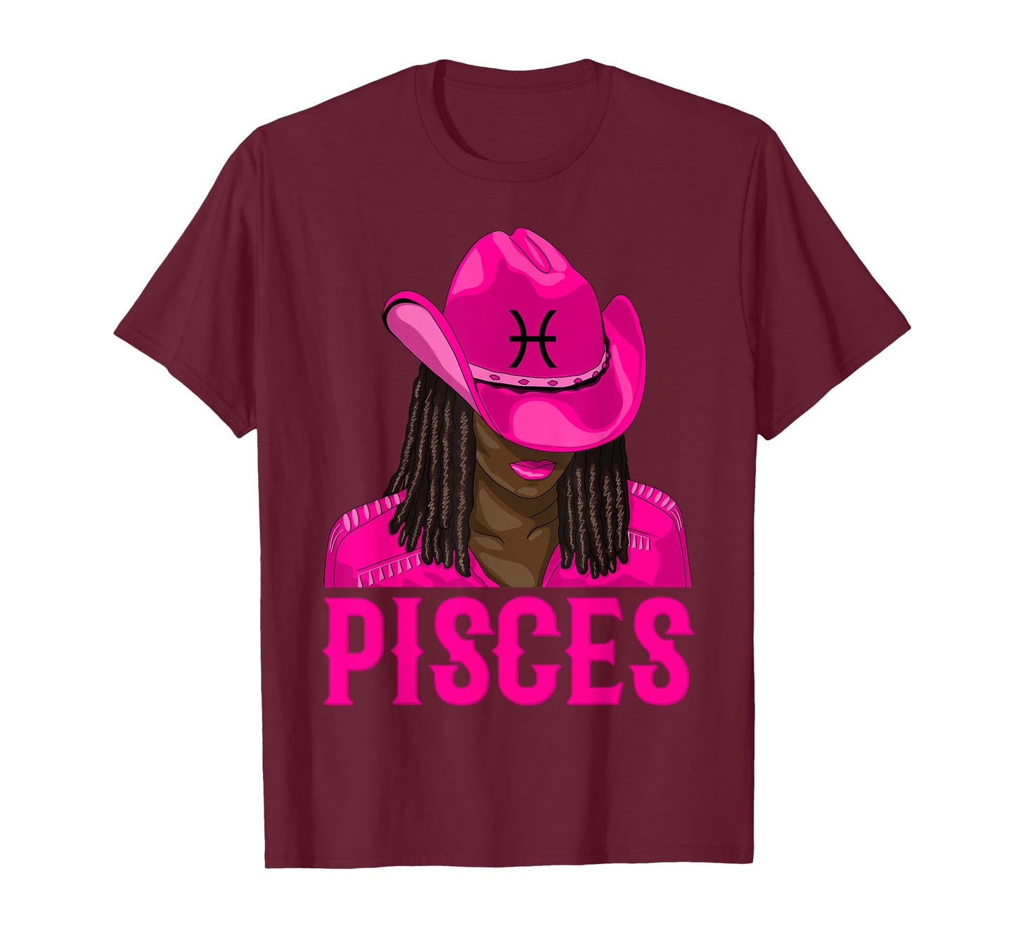 Pisces Western Cowgirl African American Black Women T-Shirt