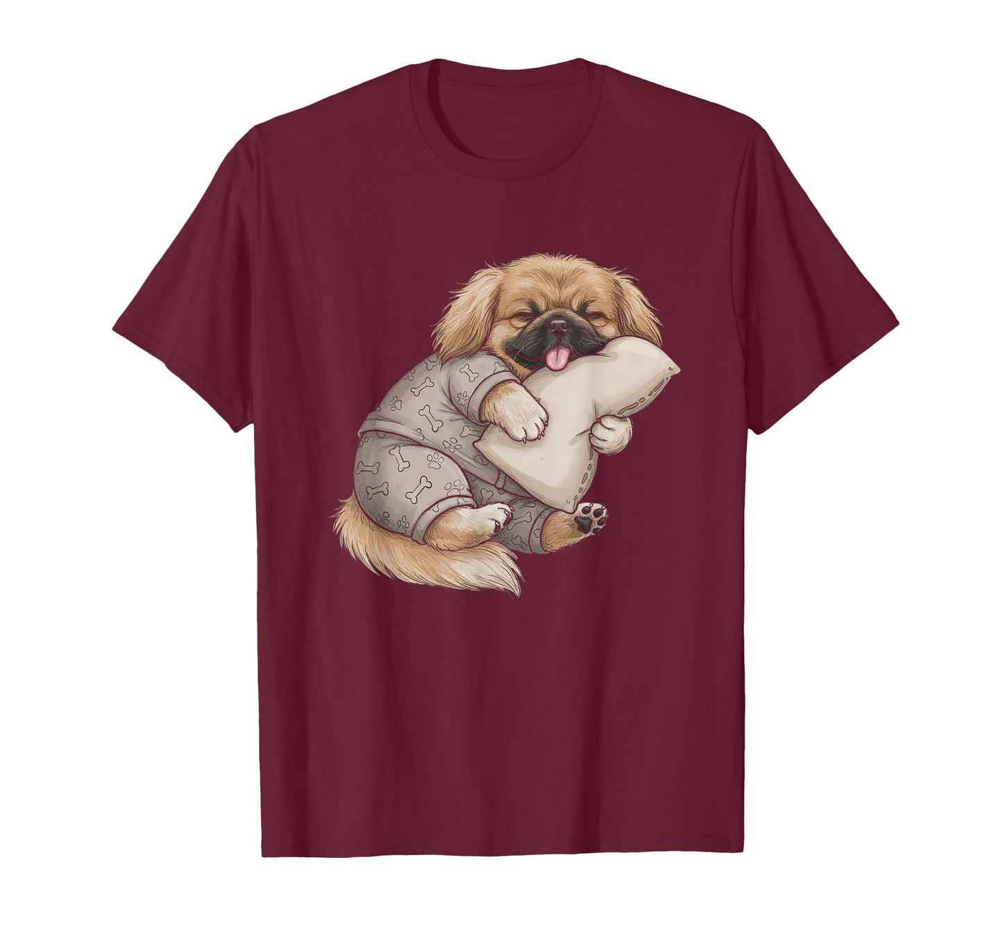 Funny Sleepy Pekingese Pajama Men Women Kids T-Shirt