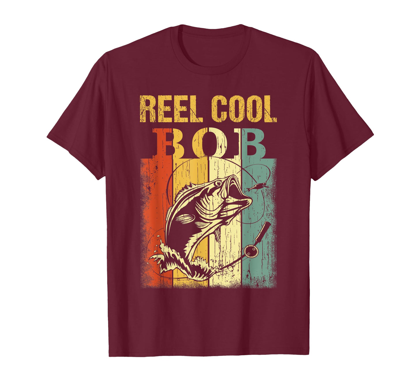 Mens Reel Cool BOB T-Shirt Vintage Fishing Fathers Day T-Shirt