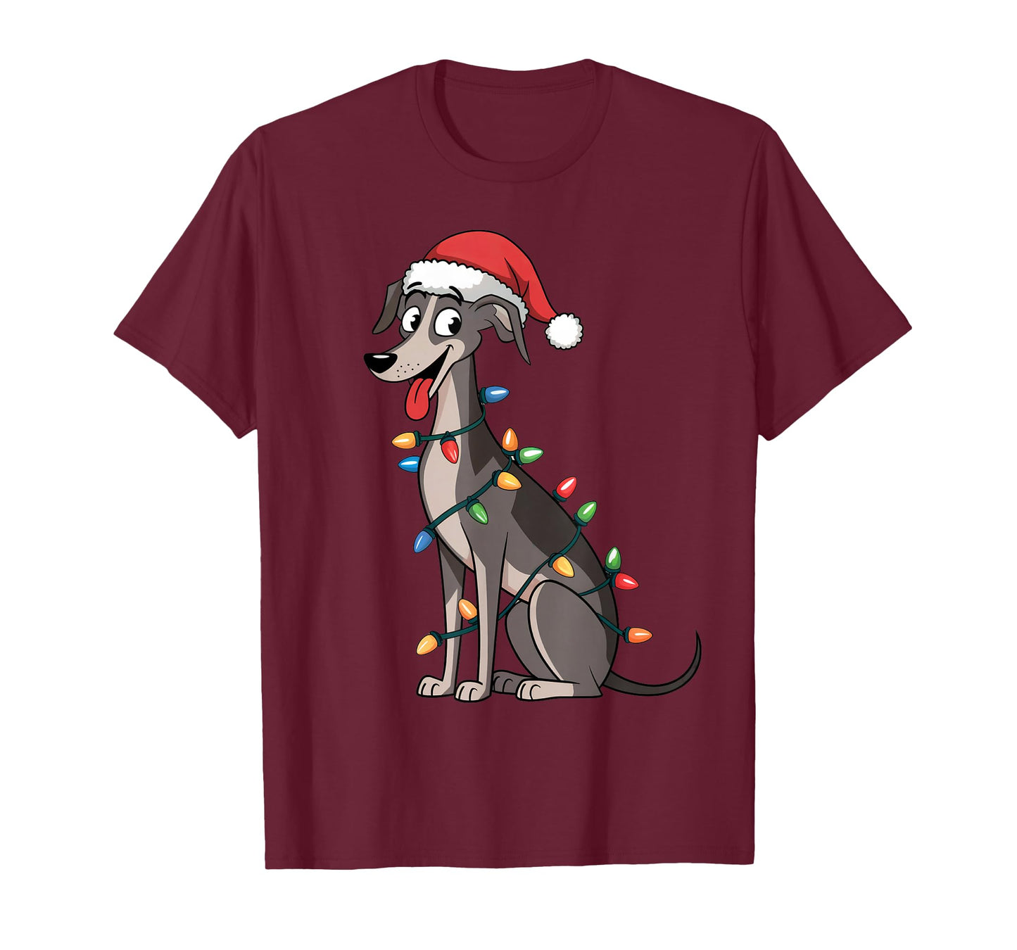 Italian Greyhound Christmas Lights Xmas Dogs Gifts Men Women T-Shirt
