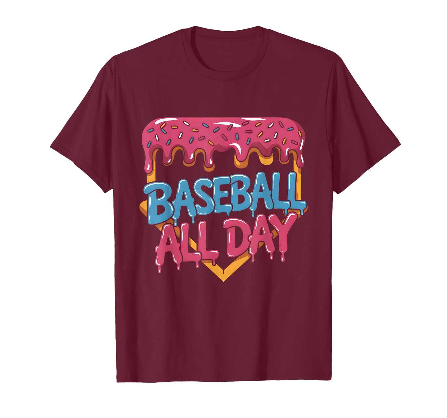Baseball All Day Drip Home Plate Ice Cream T-Shirt