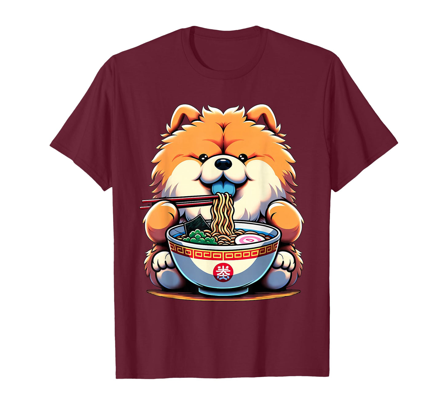 Kawaii Anime Chow Chow Dog Ramen T-Shirt