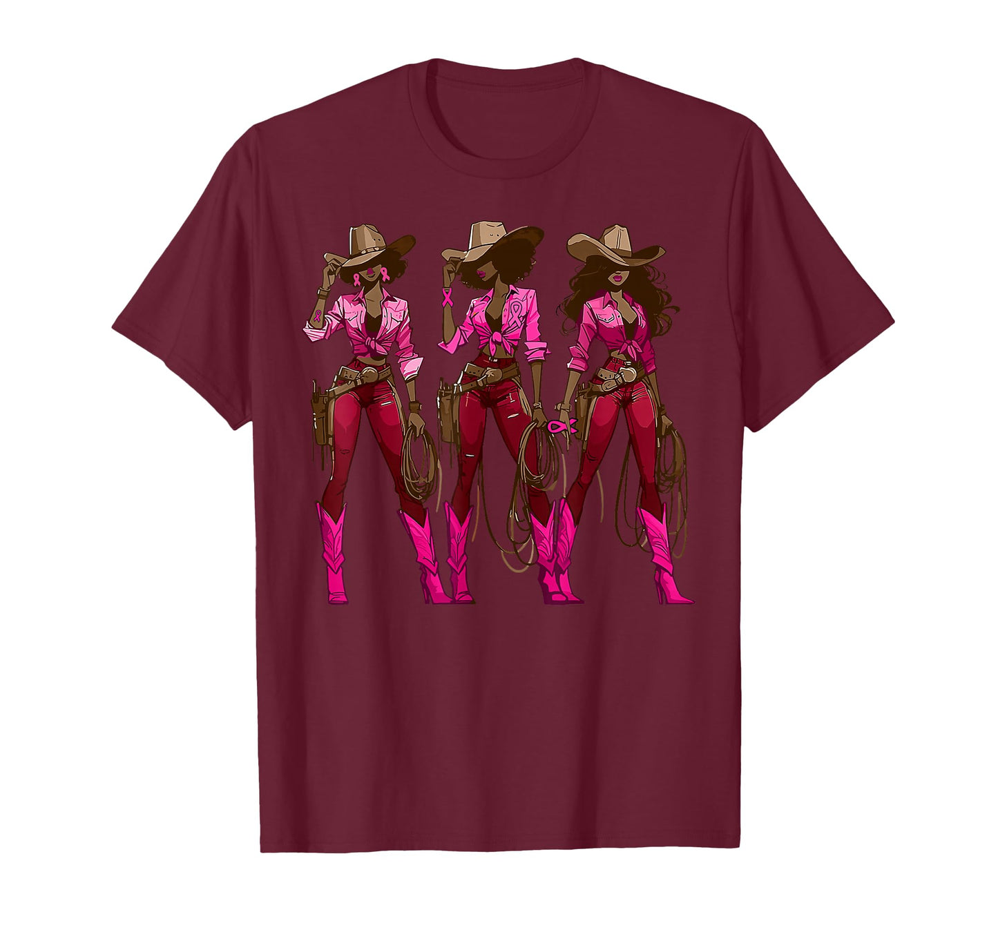 Pink Ribbon Howdy Cowgirl Western Country Breast Cancer T-Shirt