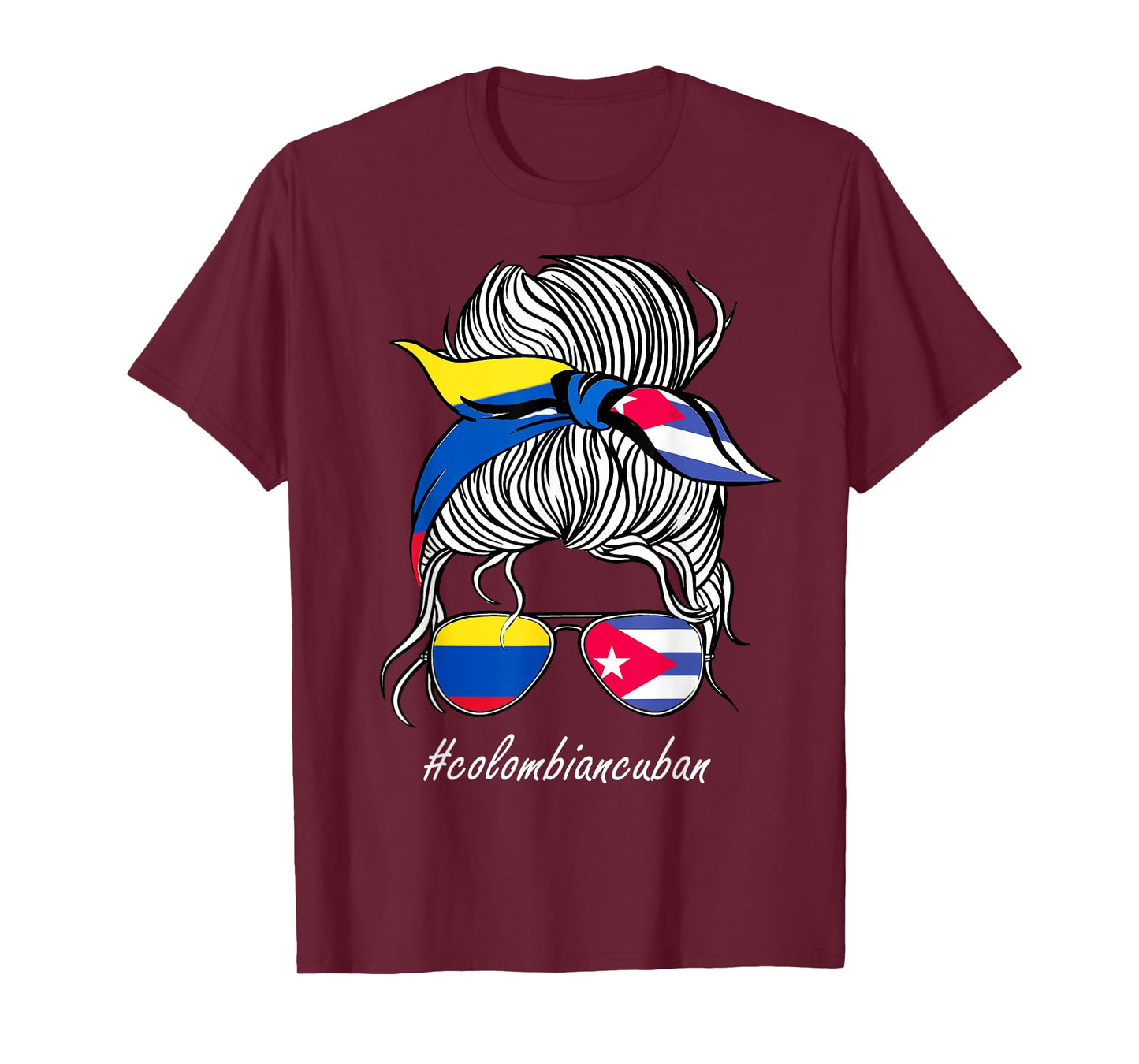 Cuba Women Colombia Flag Roots Country Girl Cuba Flag T-Shirt