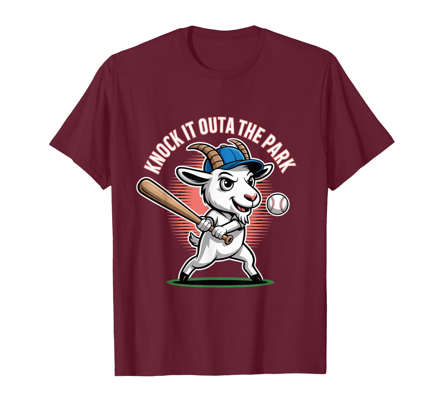 Knock It Outa The Park Baseball Goat Home Run T-Shirt