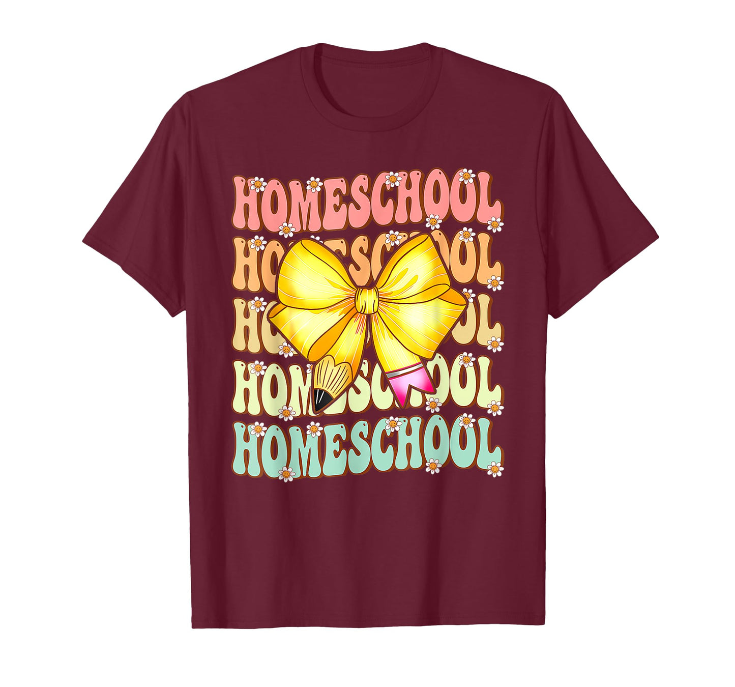 Groovy Homeschool Back to School First Day of Homeschool T-Shirt