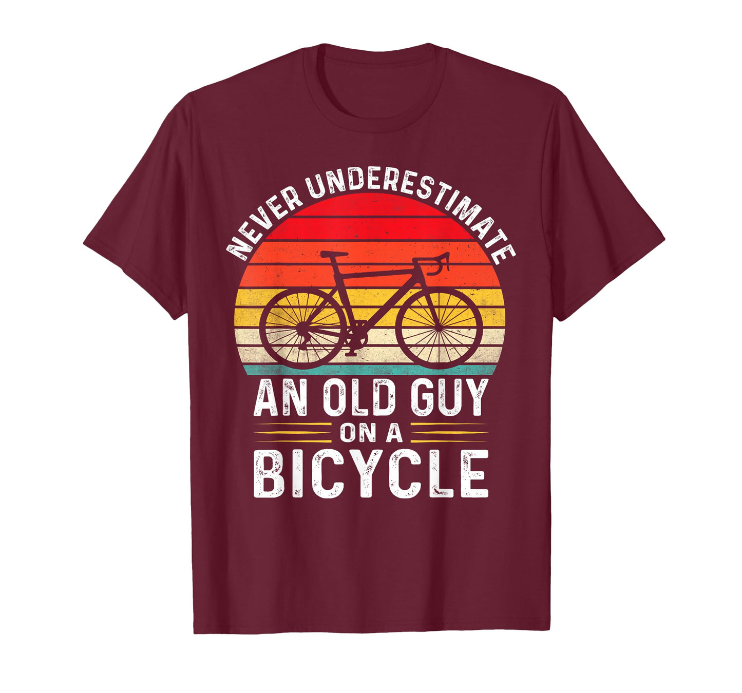 Never Underestimate An Old Guy On A Bicycle Retro Biker Men T-Shirt