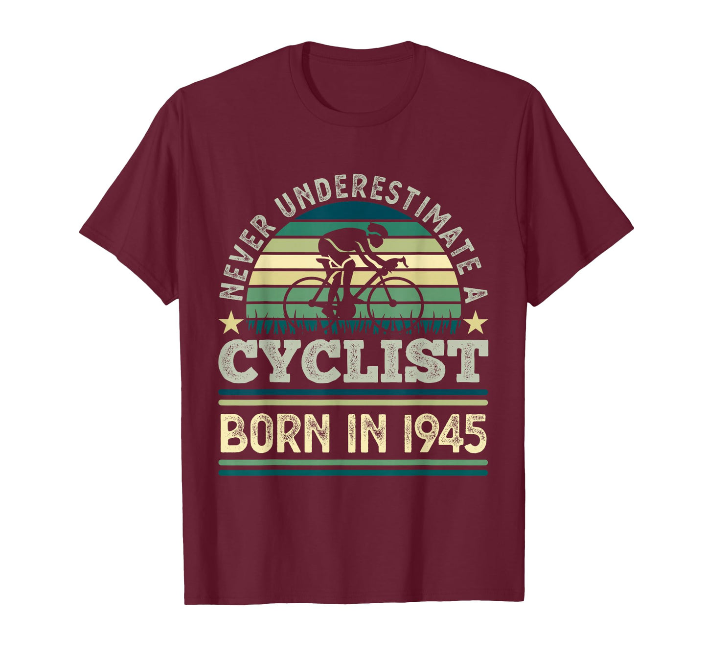 Cyclist born in 1945 80th Birthday Cycling Bicycle T-Shirt
