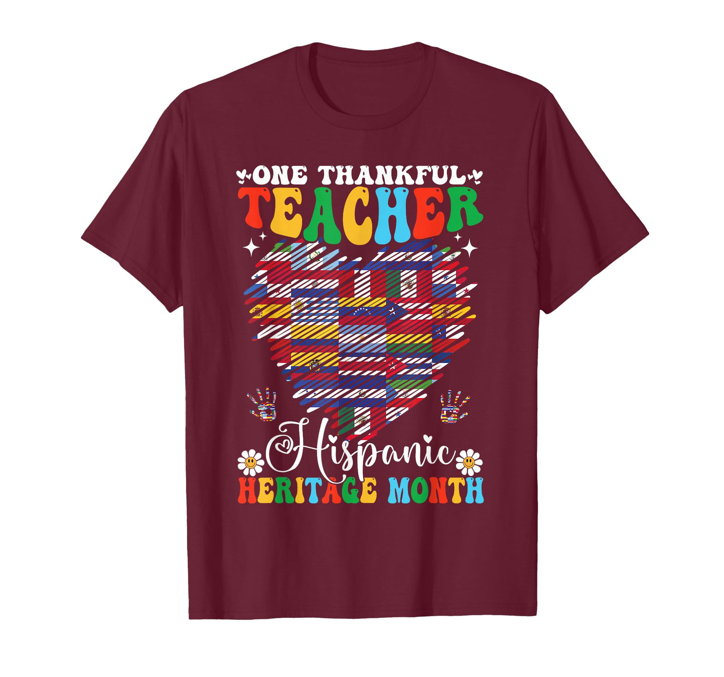 One Thankful Teacher Hispanic Heritage Month 2025 Countries T-Shirt
