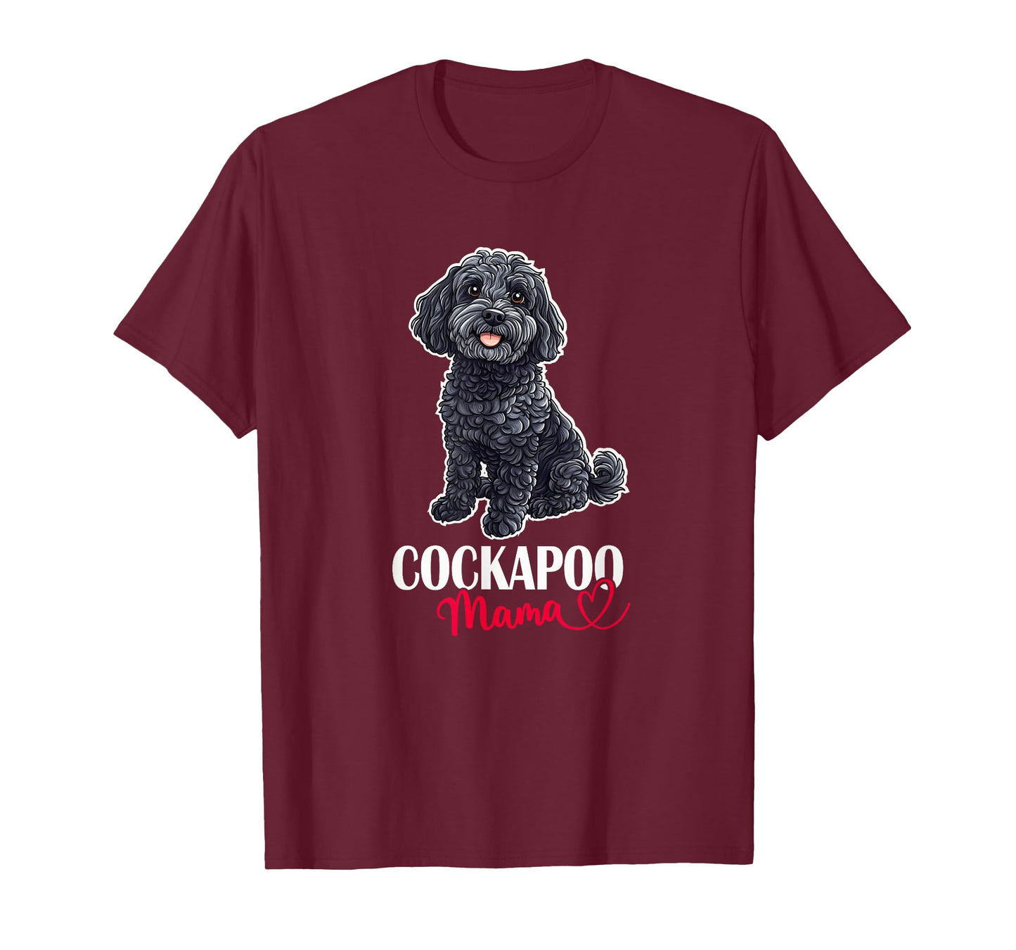 Cute Illustration Lover Mom Black Cockapoo Mama T-Shirt