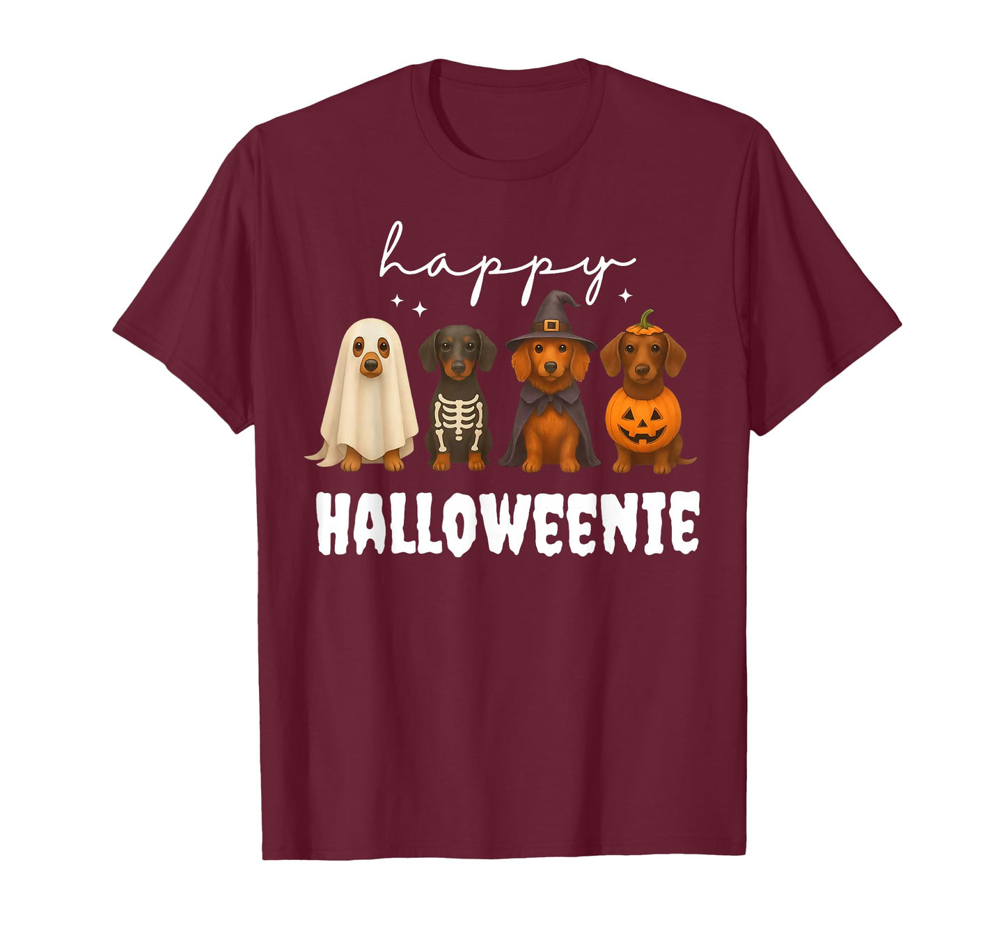 Happy Halloweenie Funny Dachshund Dog Doxie Mom Costume T-Shirt
