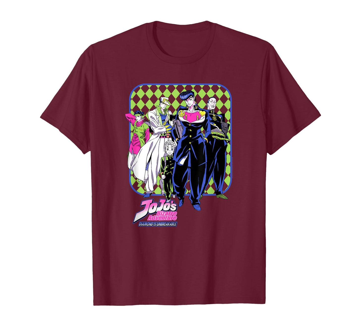 JoJo's Bizarre Adventure Josuke and Friends Neon Anime T-Shirt