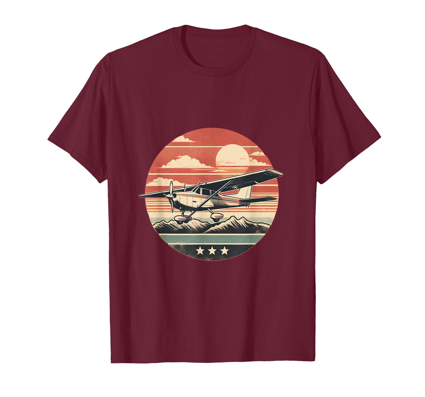 C-172 Skyhawk Vintage C172 Airplane Retro Sunset Pilot T-Shirt