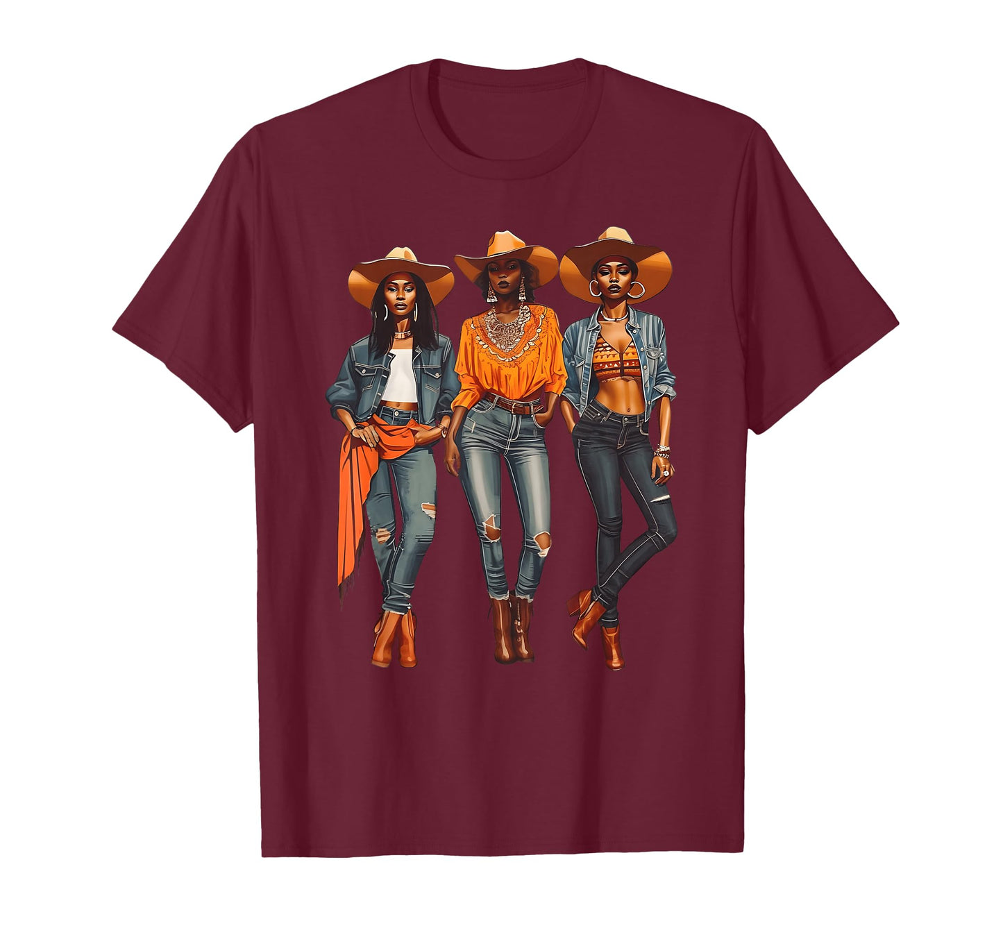 Black Cowgirl Western Rodeo Melanin Black History Texas T-Shirt