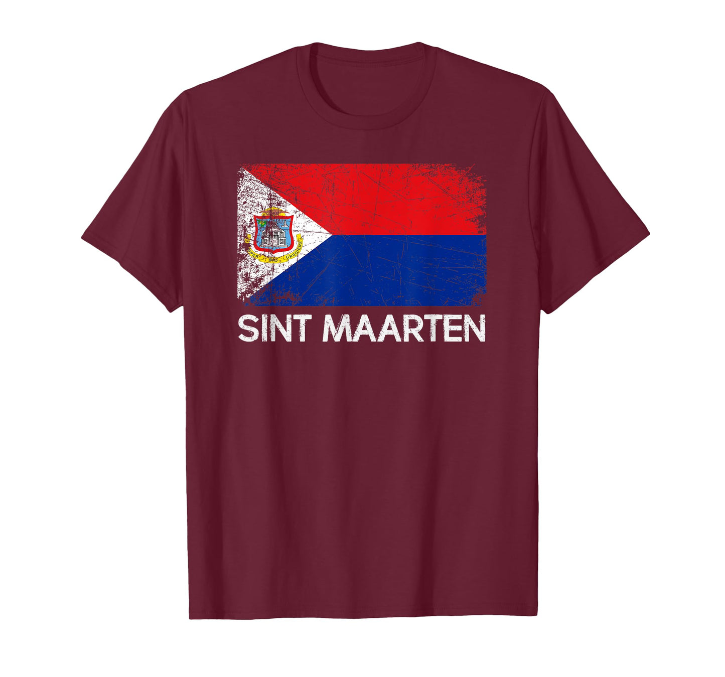 St Maarten Flag T-Shirt | Vintage Made In Sint Maarten Gift T-Shirt
