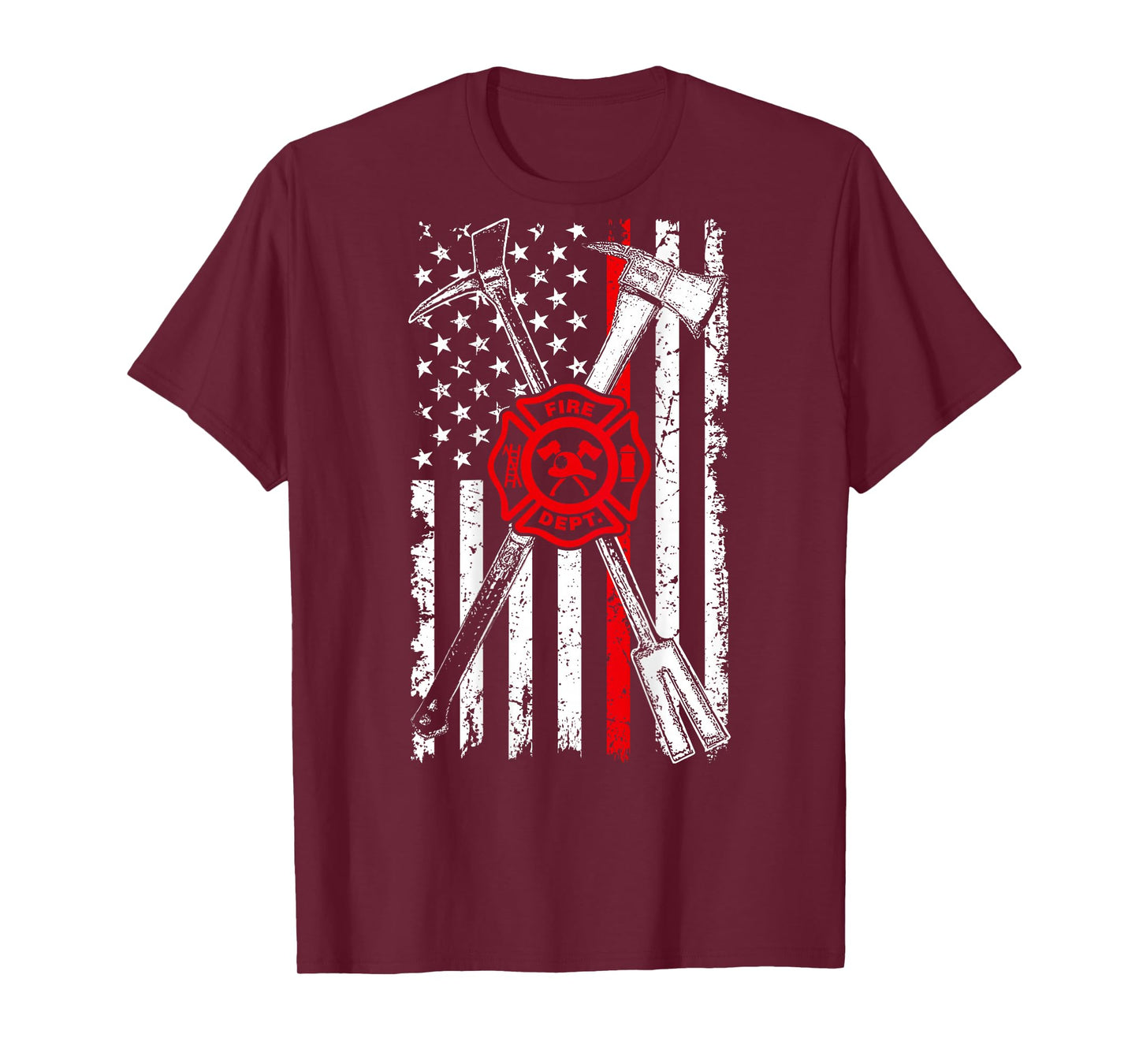 Firefighter Son Patriotic Gifts Axe Halligan Thin Red Line T-Shirt for Women Men