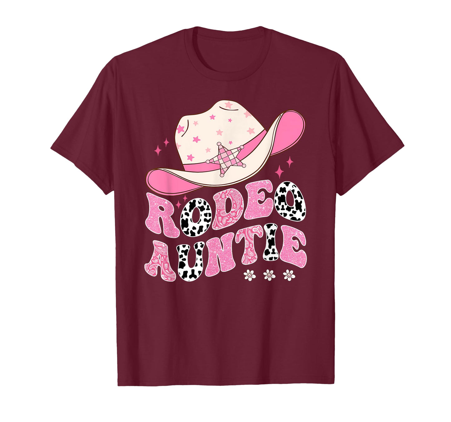 Rodeo Auntie Pink CowGirl 1St Birthday Family Matching T-Shirt