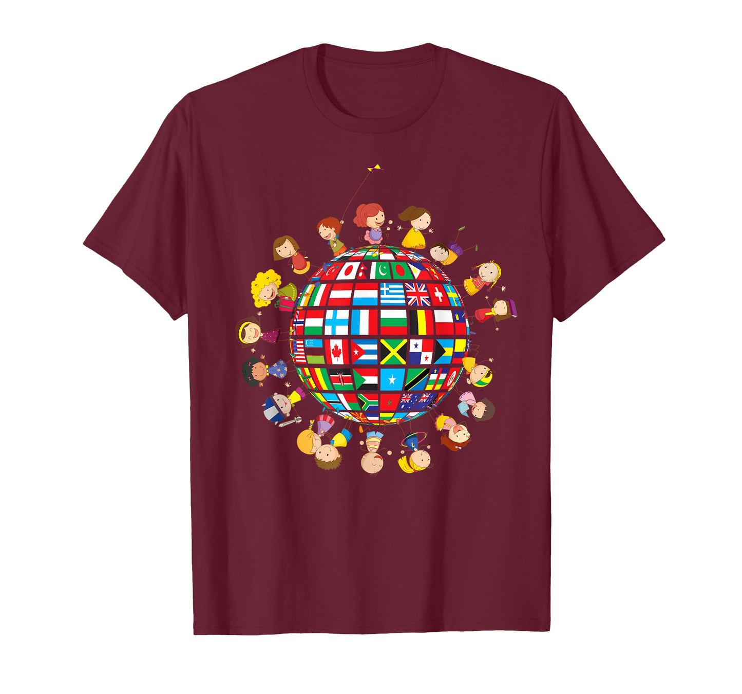 Flags of the World Kids around the Globe Cultural diversity T-Shirt