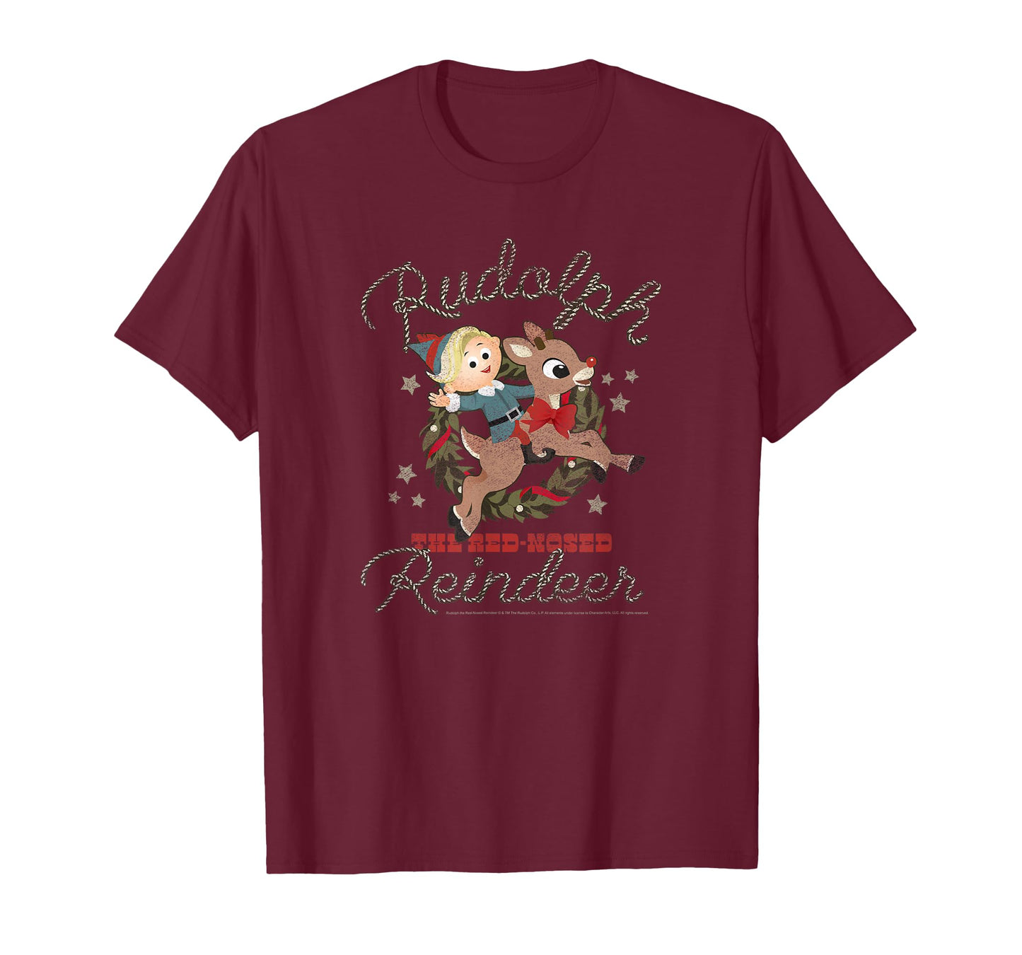 Rudolph and Hermey Country Western Rodeo Vintage Christmas T-Shirt