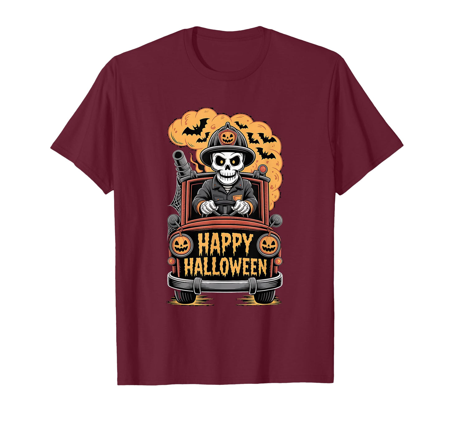 Skeleton Halloween Fire Department T-Shirt