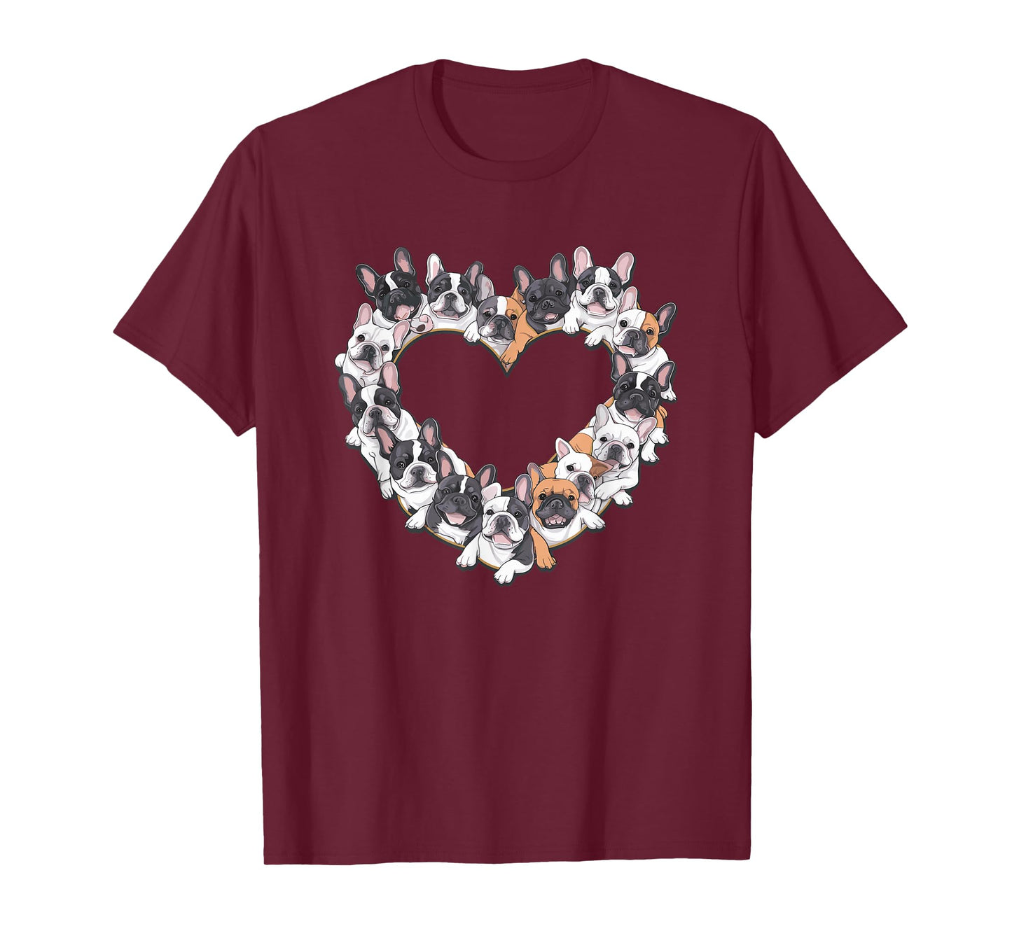 Heart French Bulldog Frenchie Bulldogs T-Shirt