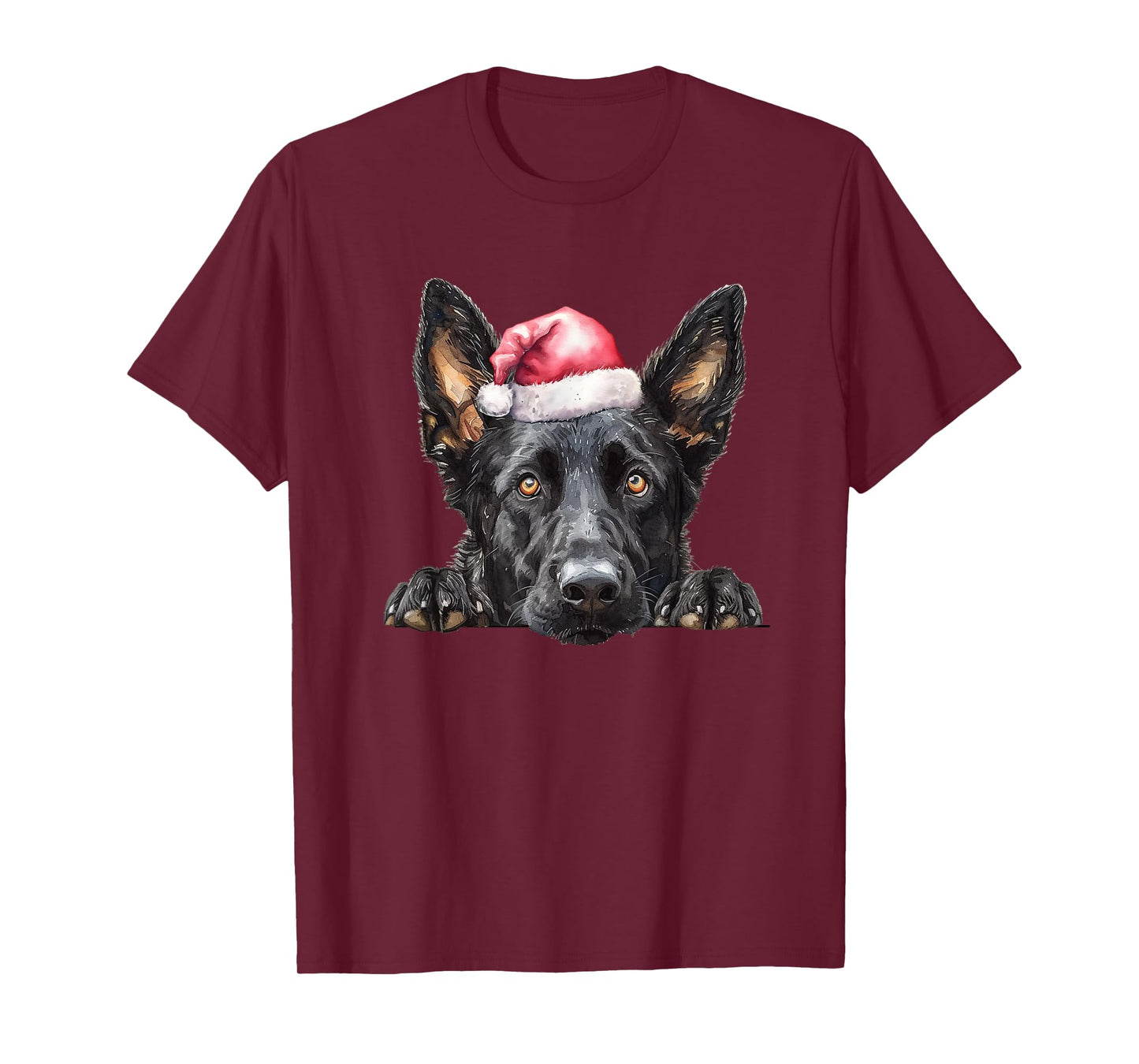 Dutch Shepherd Dog Santa Clause Hat Xmas Christmas T-Shirt for Men Women