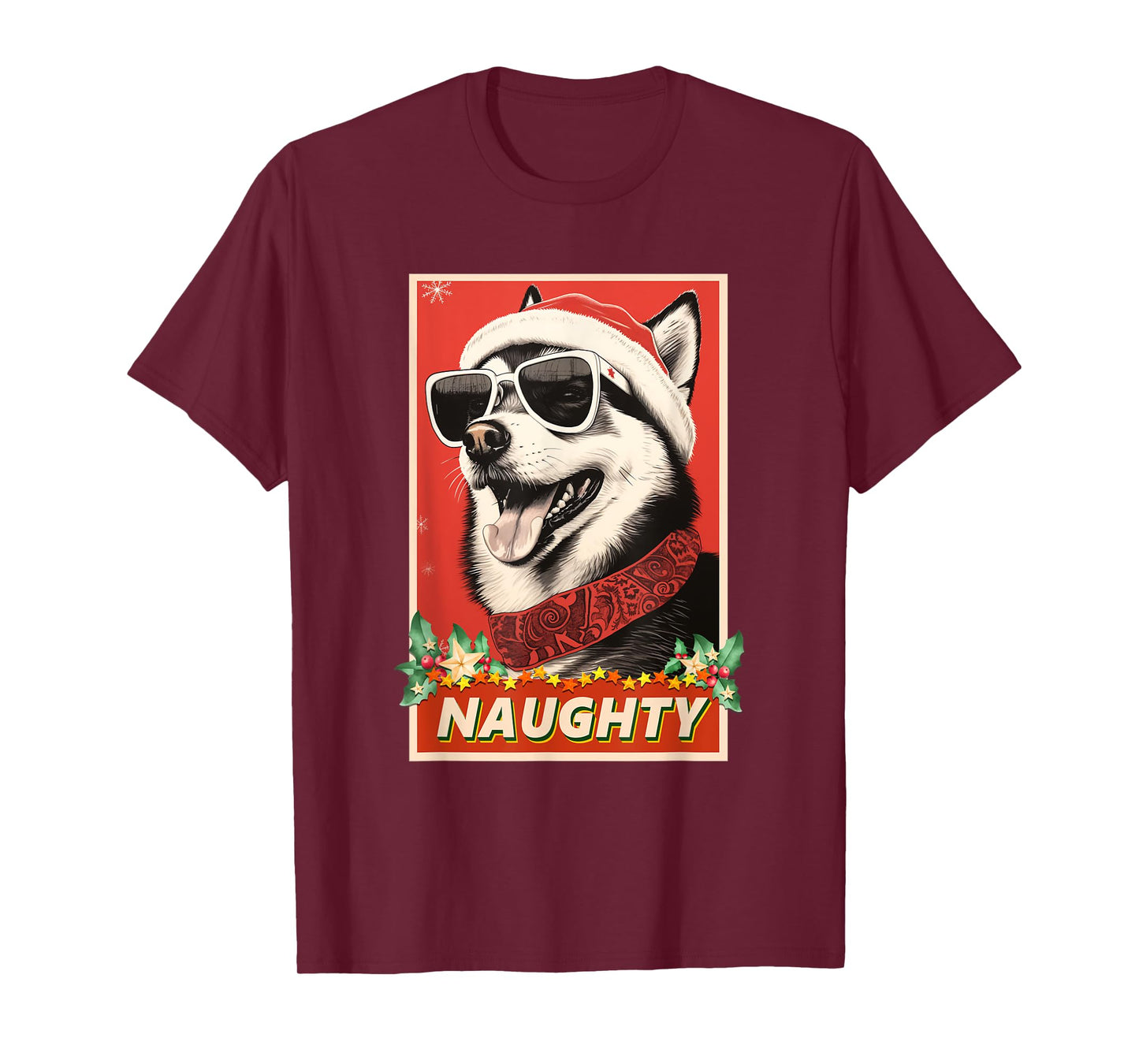 Funny Alaskan Klee Kai Christmas Naughty T-Shirt