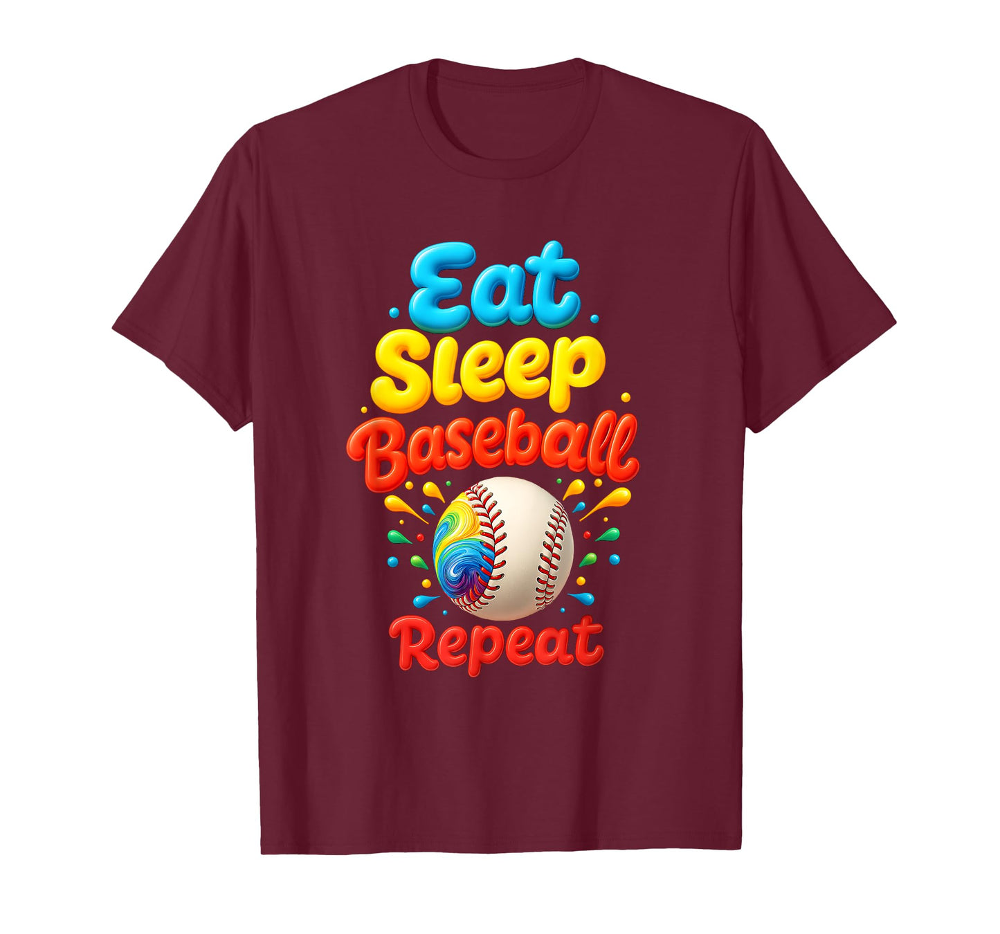 Eat Sleep Baseball Repeat Dripping Ball Sport Player Coach T-Shirt