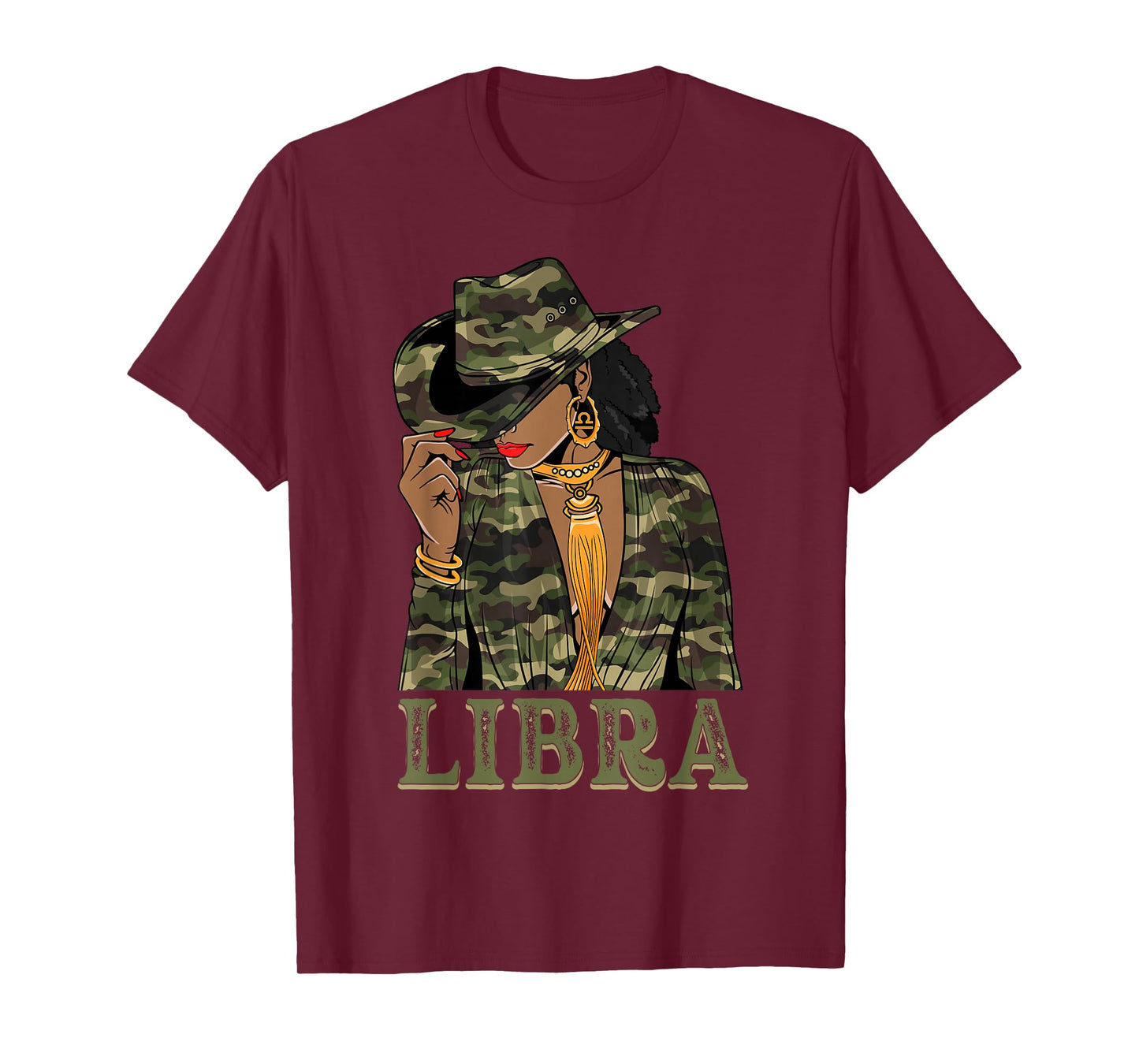 Libra Western Black Cowgirl Camo Camoflauge Zodiac T-Shirt