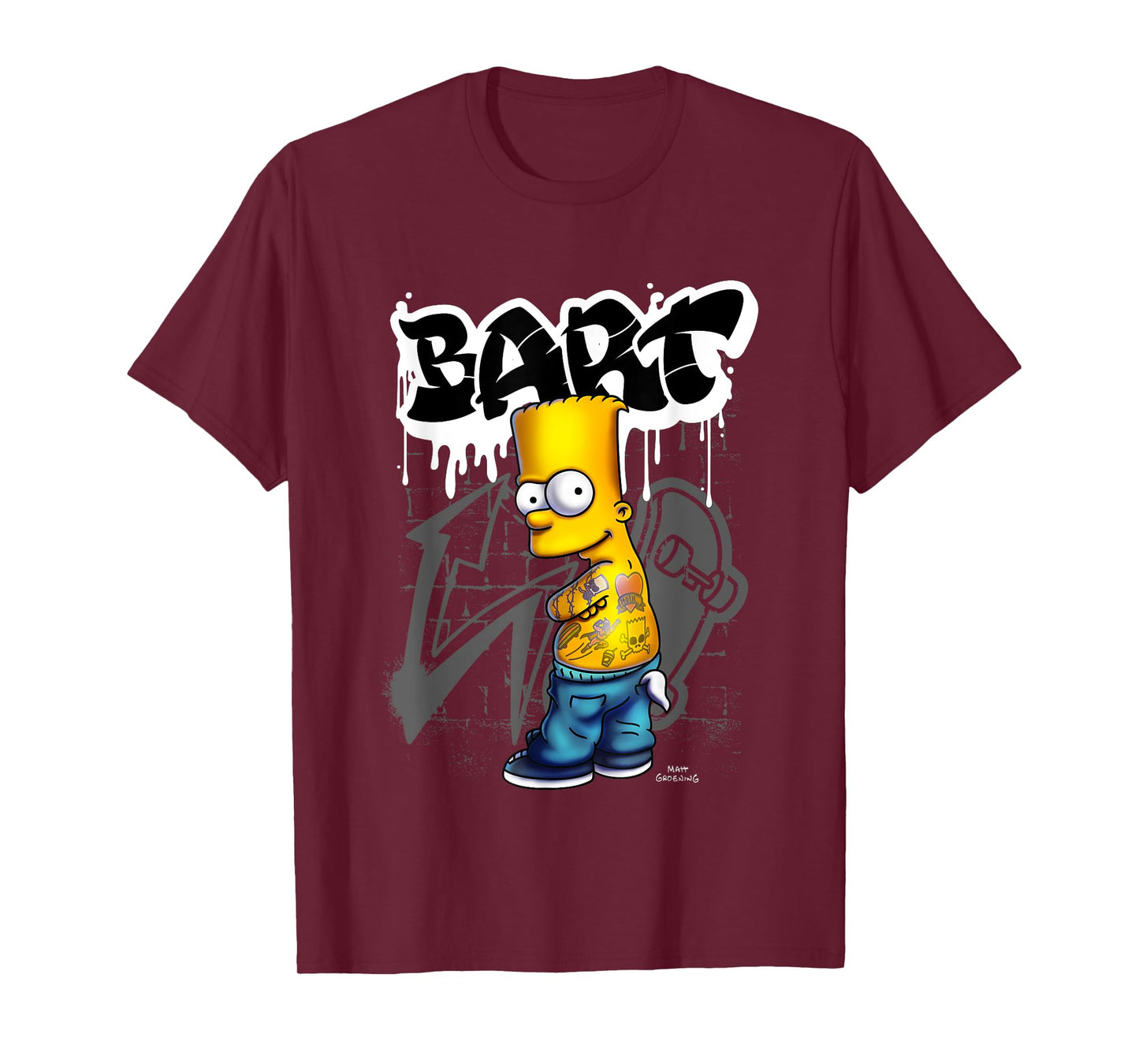 The Simpsons Bart With Tattoos and Graffiti T-Shirt