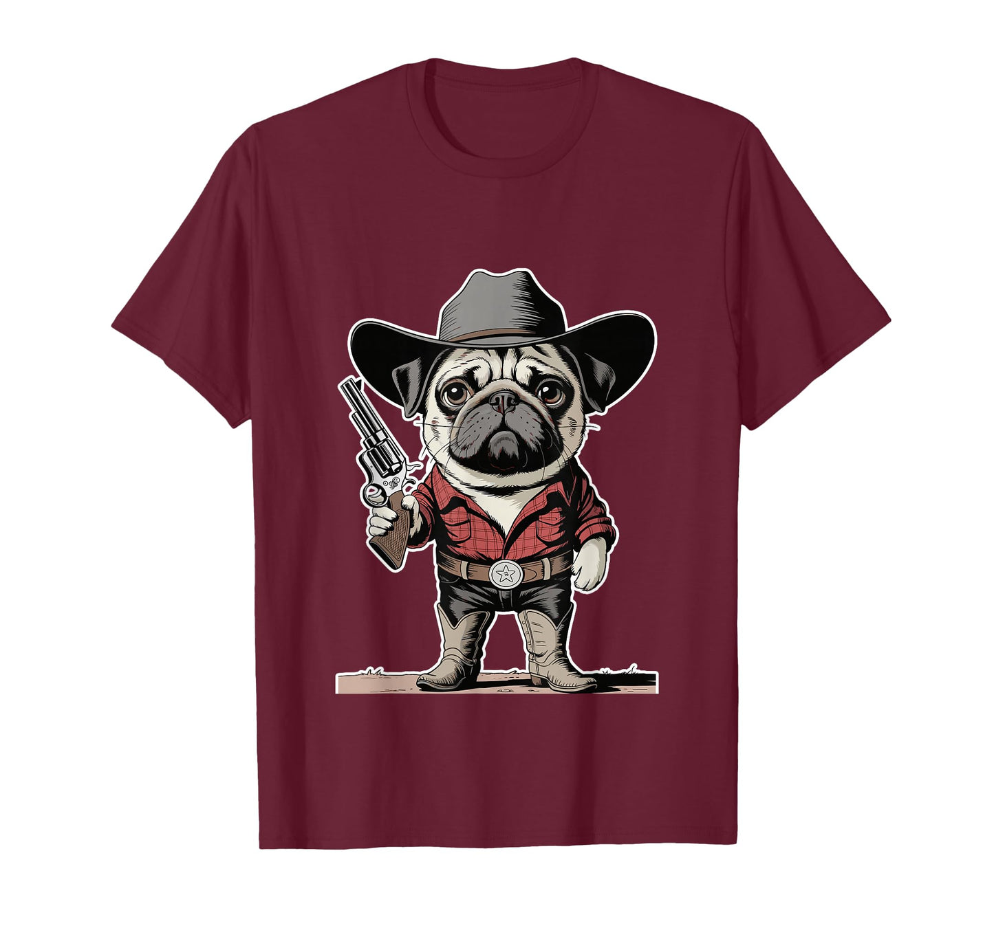 Cowboy Pug Dog Funny Western Dog Lover T-Shirt